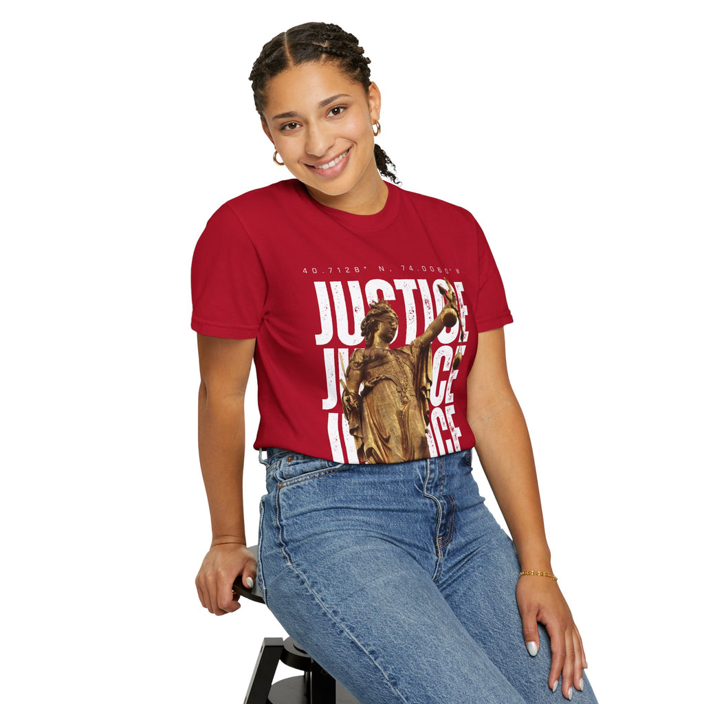 Justice Statue Unisex T-shirt, Casual Wear, Inspirational Gift, Equality Shirt, Art-Inspired Clothing, Birthday Gift, Statement Tees