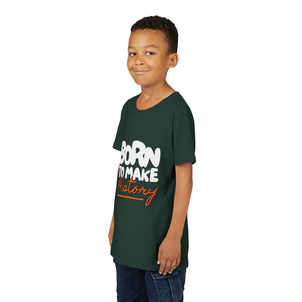 Born to Make History Youth Tee | Inspirational T-Shirt, Gift for Kids, Motivational Apparel, Birthday Present, Back to School