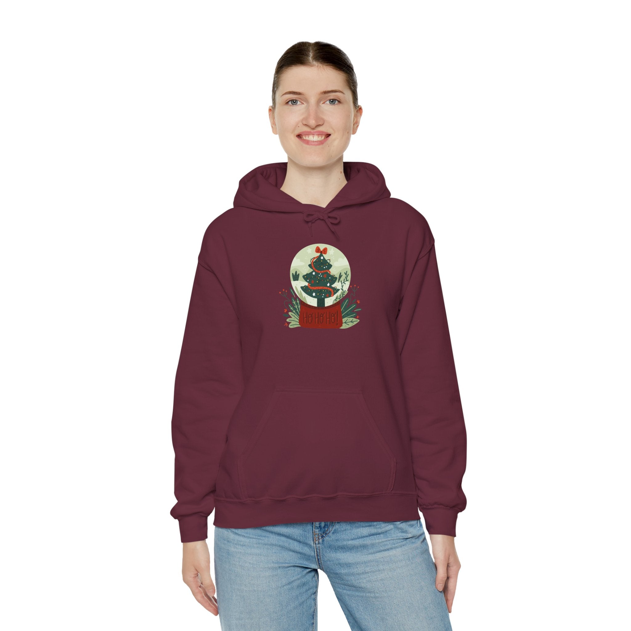 Cozy Holiday Hoodie with Snow Globe Design | Festive Gift, Winter Apparel, Christmas Sweatshirt, Unisex Hoodie, Seasonal Outfit