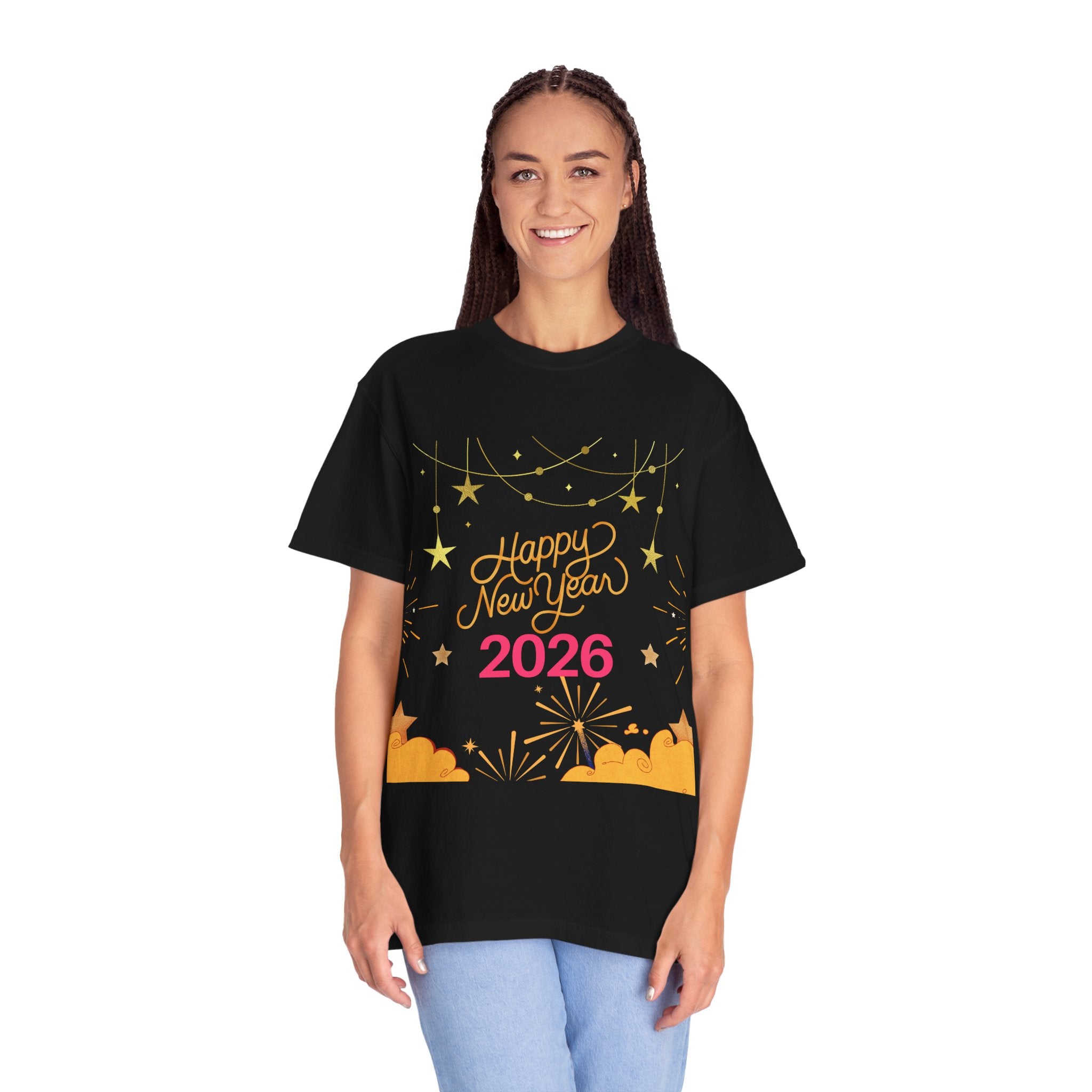 New Year Celebration T-Shirt | Unisex Garment-Dyed Tee with Happy New Year 2026 Design, Festive Apparel, Holiday Gift, Party Wear