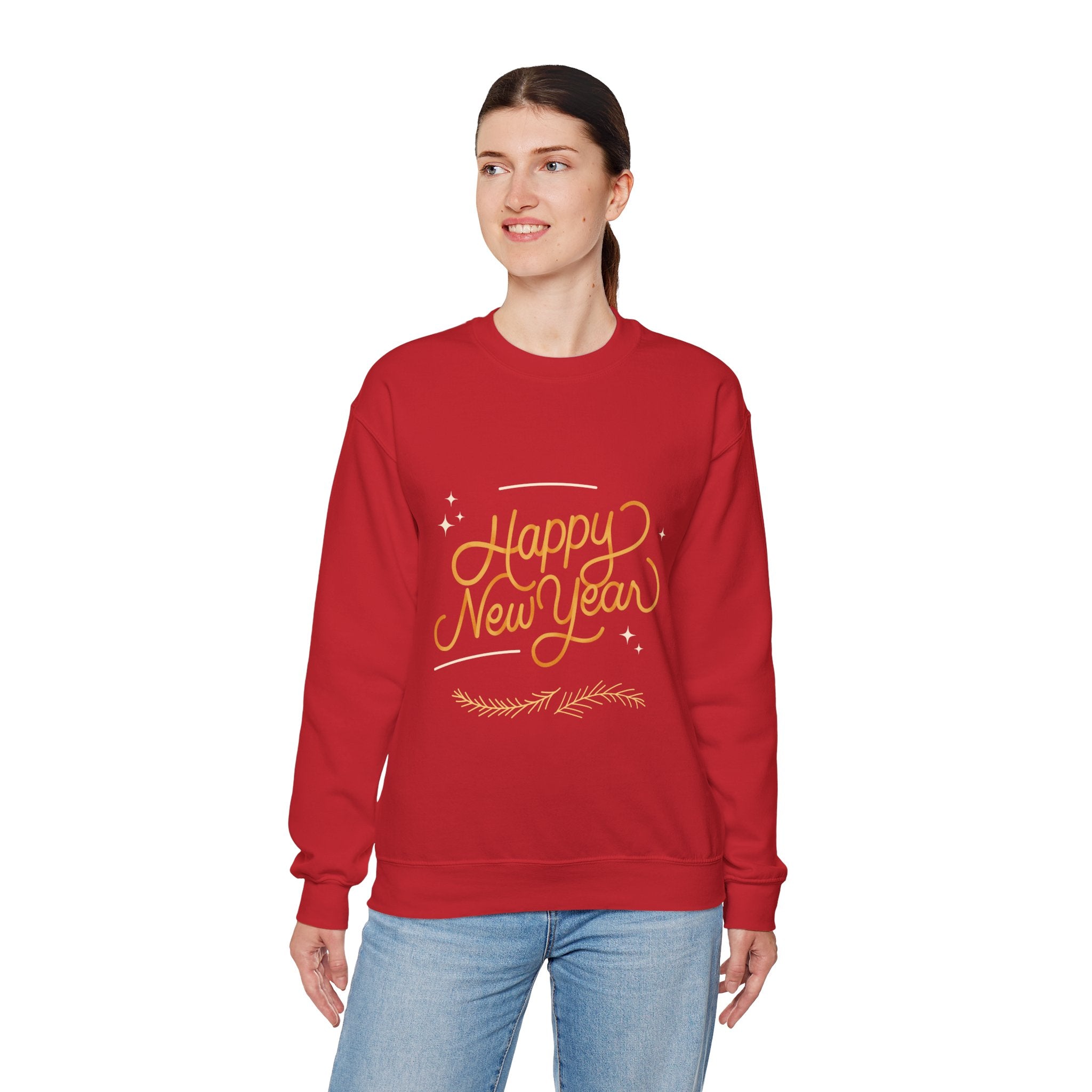 Happy New Year Unisex Crewneck Sweatshirt, Cozy Holiday Apparel, New Year Gift, Seasonal Fashion, Comfortable Sweater