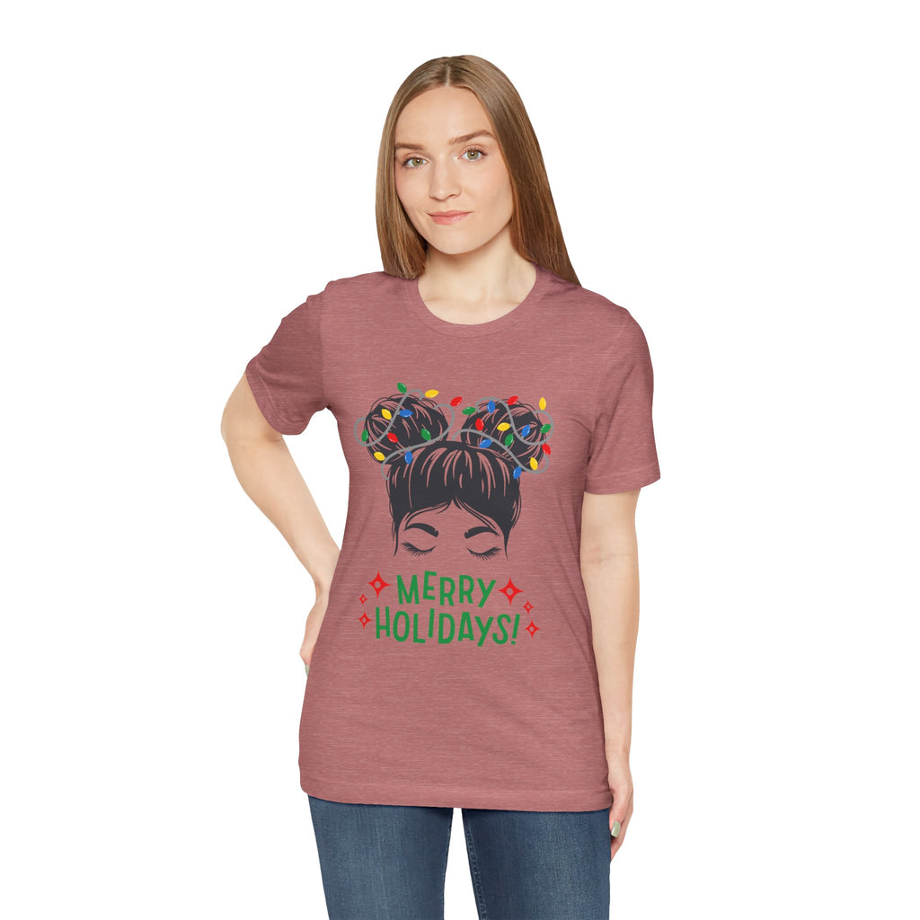 Festive Holiday Tee - Merry Holidays Graphic, Unisex Jersey Short Sleeve Shirt, Christmas Apparel, Seasonal Gift, Cozy Vibes