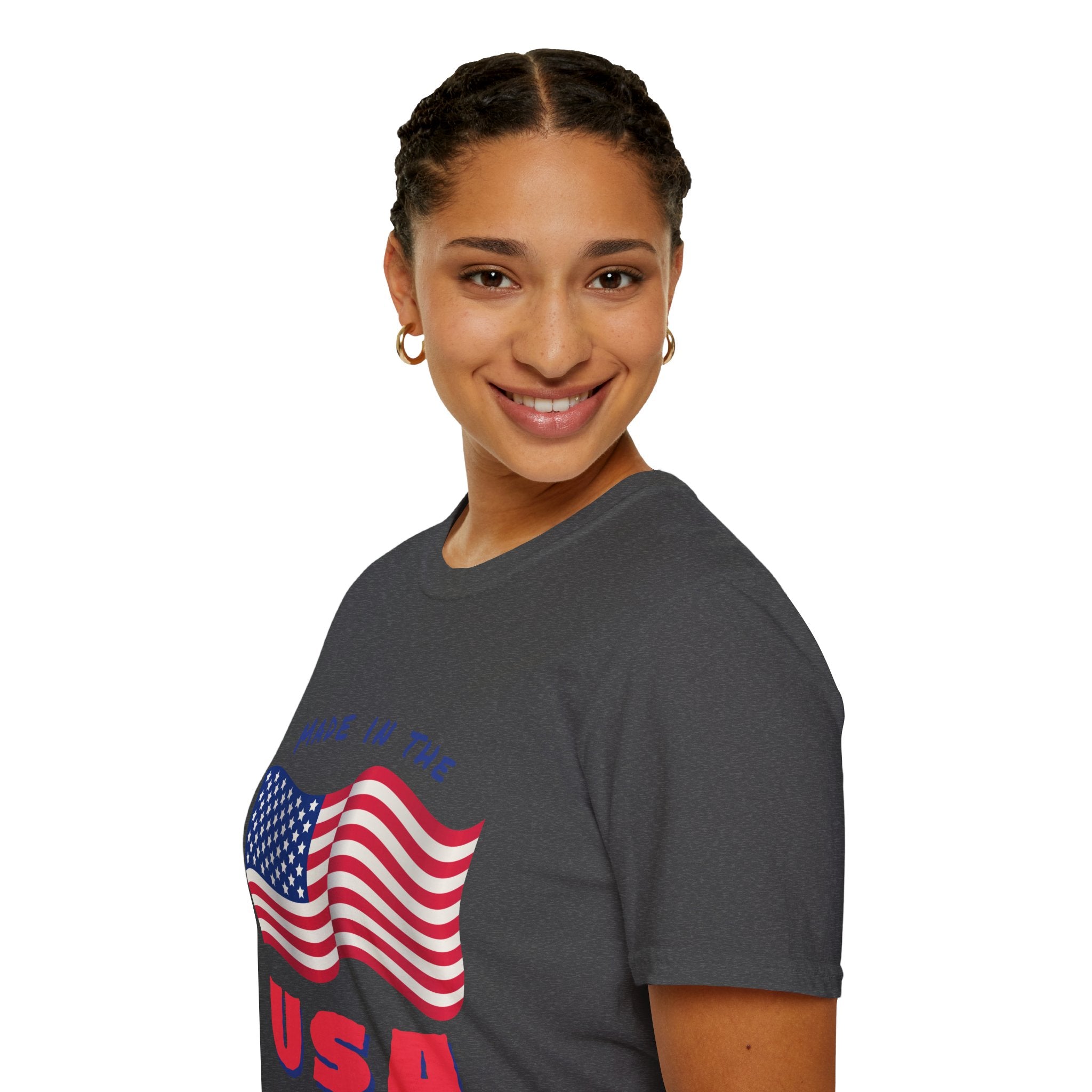 Patriotic Unisex T-Shirt, USA Flag Tee, Made in the USA Shirt, Independence Day Apparel, Gift for Veterans, Casual Wear
