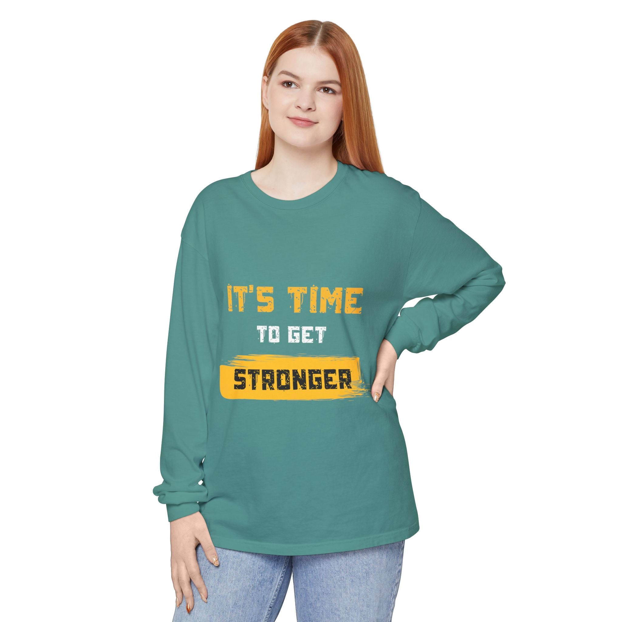 Unisex Motivational Long Sleeve Tee - 'It's Time Stronger' - Perfect Gift for Fitness Lovers, Gym Attire, Casual Wear, Inspirational [...]