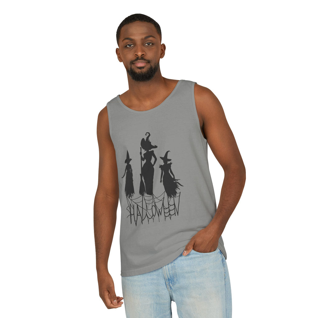 Halloween Witches Tank Top, Spooky Summer Shirt, Unisex Beach Wear, Fall Festival Apparel, Halloween Party Top