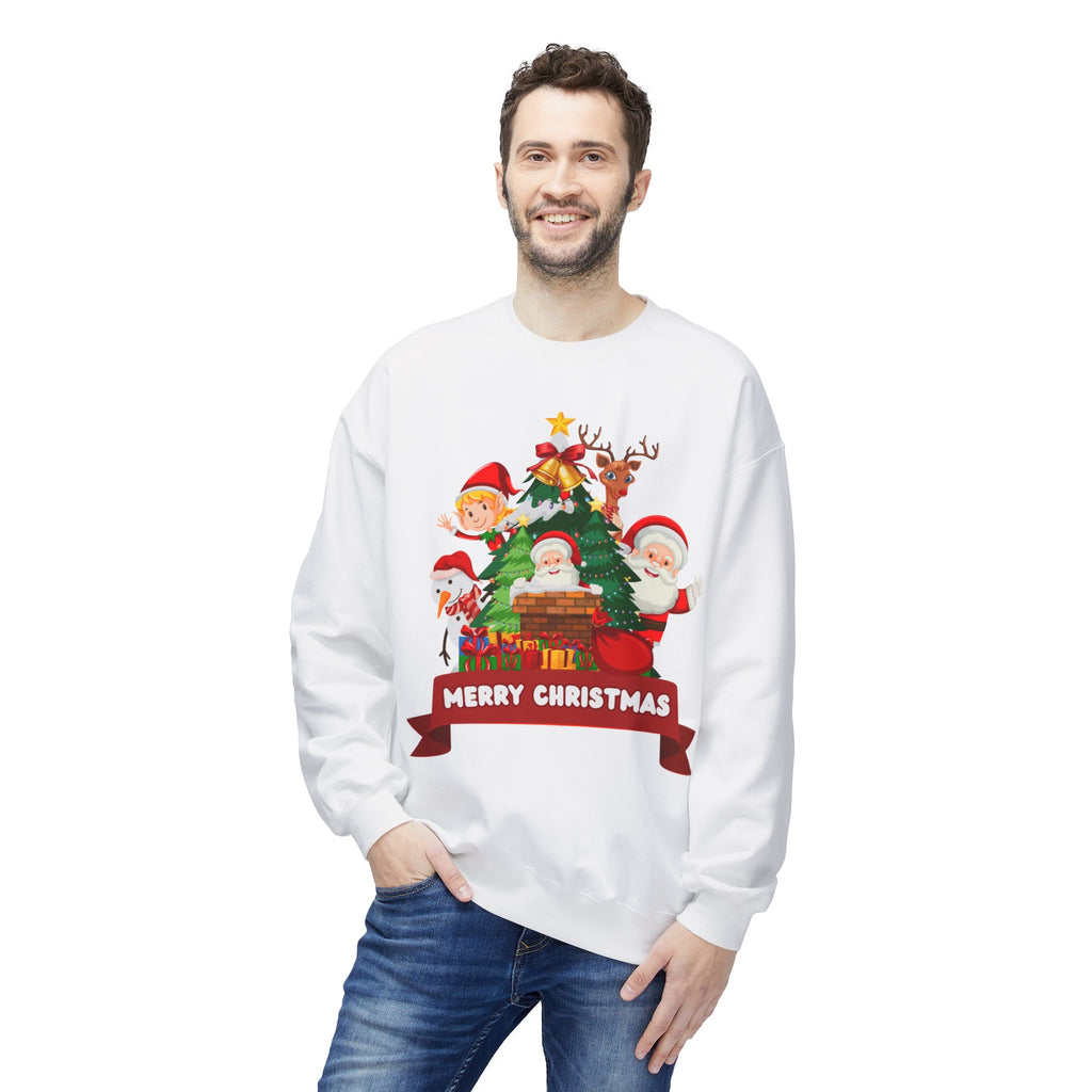 Festive Christmas Sweatshirt, Cozy Holiday Crewneck, Merry Christmas Gift, Family Matching Sweatshirt, Winter Apparel, Santa Design