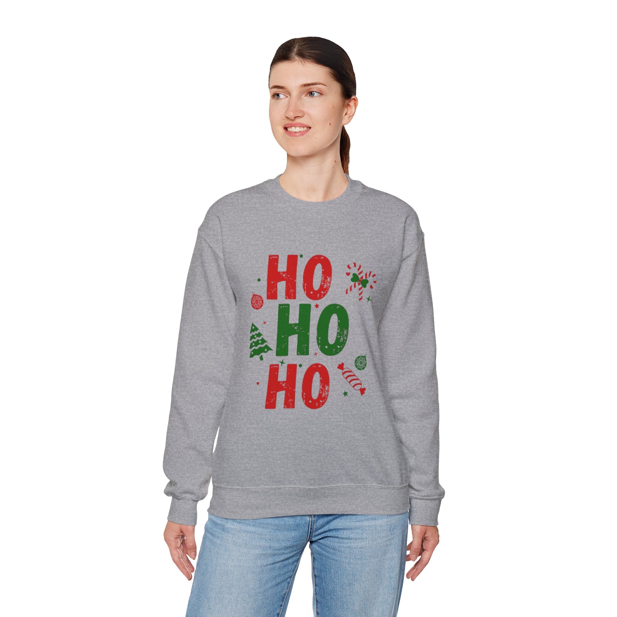 Festive Ho Ho Ho Sweatshirt for Holiday Cheer, Christmas Gift, Cozy Winter Apparel, Family Gatherings, Unisex Holiday Sweatshirt