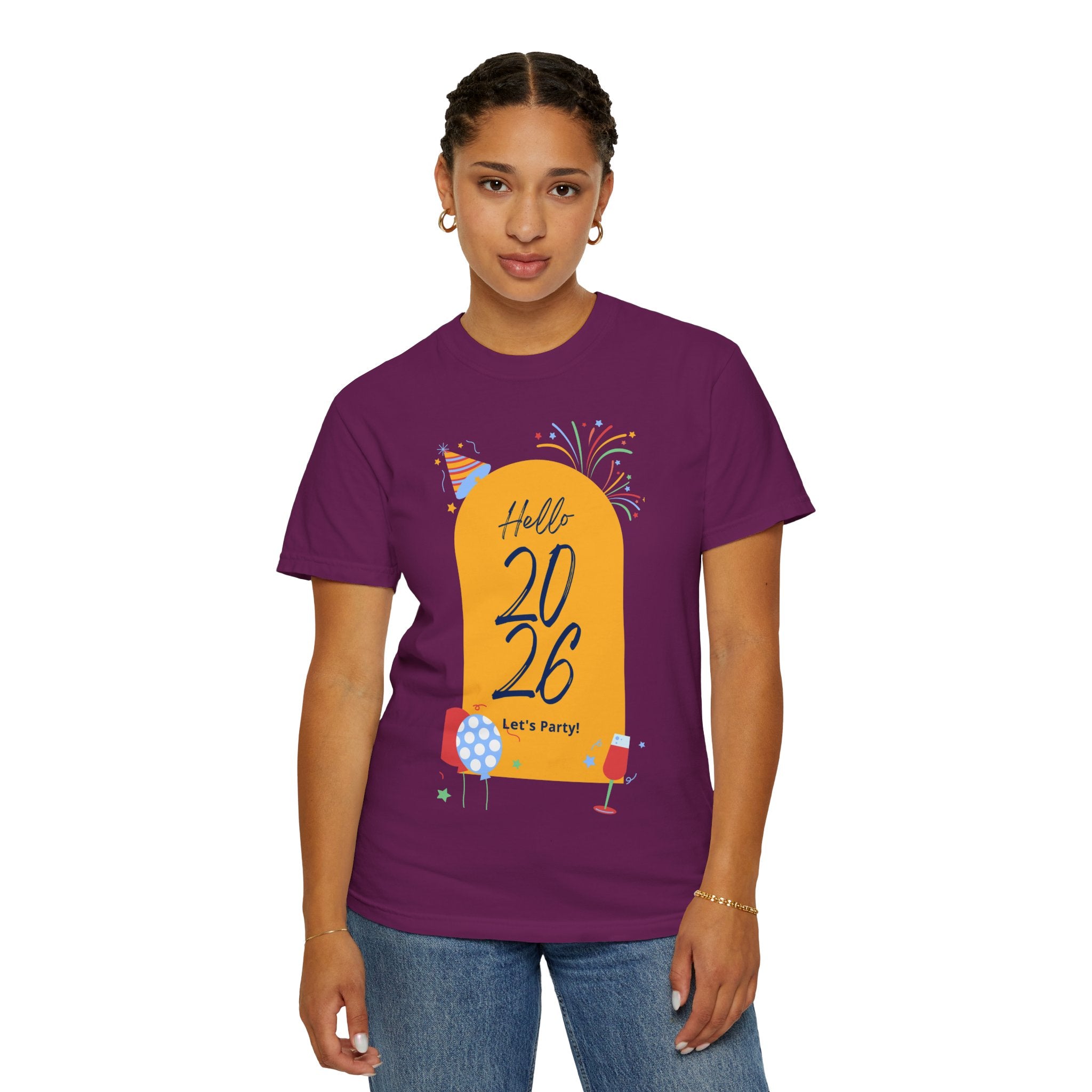 2026 Celebration T-Shirt - Party Vibes, Unisex Garment-Dyed Tee, Perfect for New Year, Birthdays, Gatherings, Fun Events