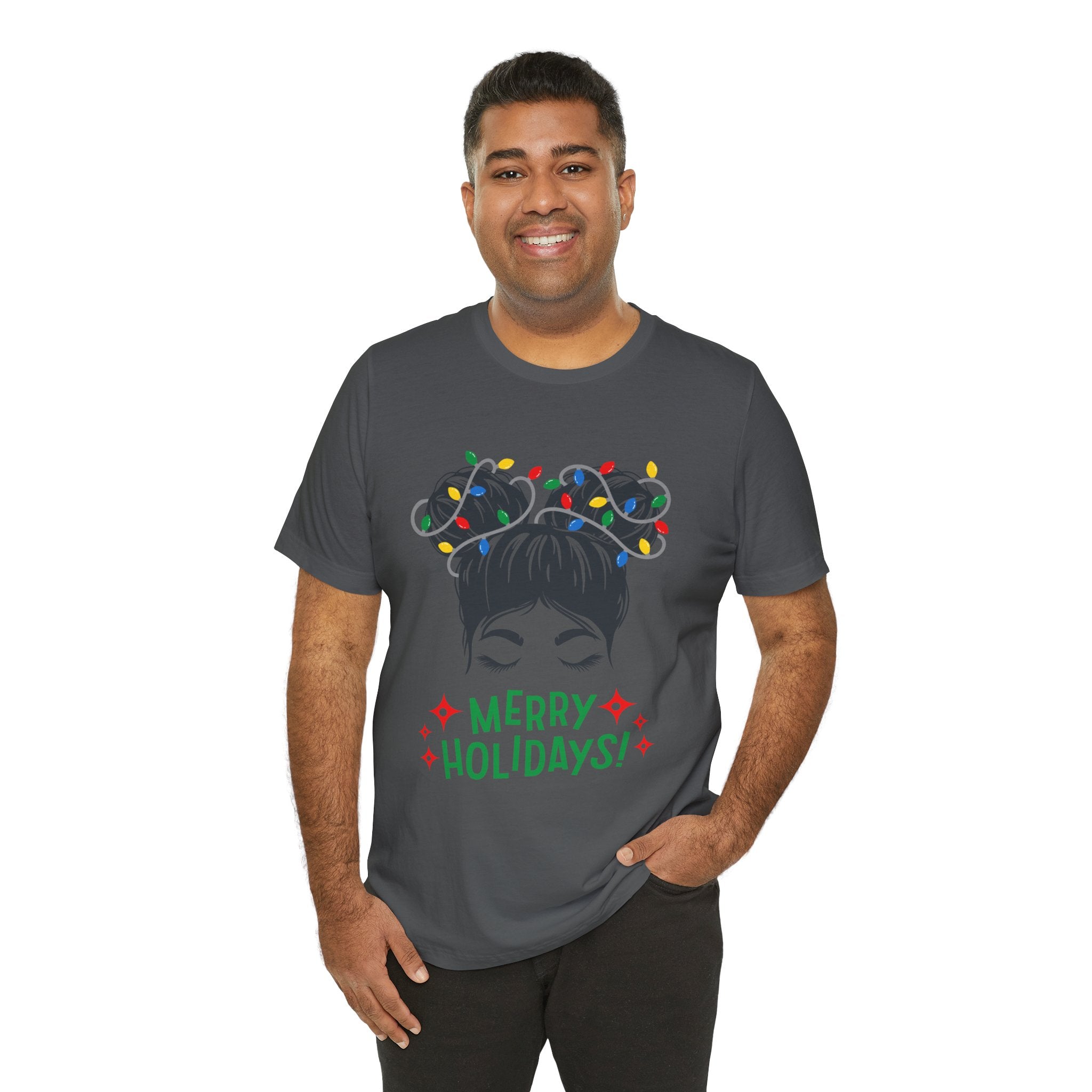 Festive Holiday Tee - Merry Holidays Graphic, Unisex Jersey Short Sleeve Shirt, Christmas Apparel, Seasonal Gift, Cozy Vibes