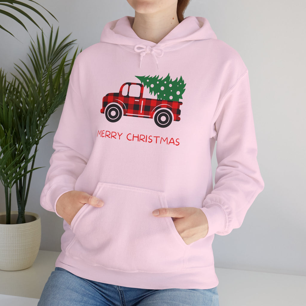 Merry Christmas Truck Hoodie, Festive Sweatshirt, Holiday Gift, Cozy Winter Apparel, Unisex Christmas Wear