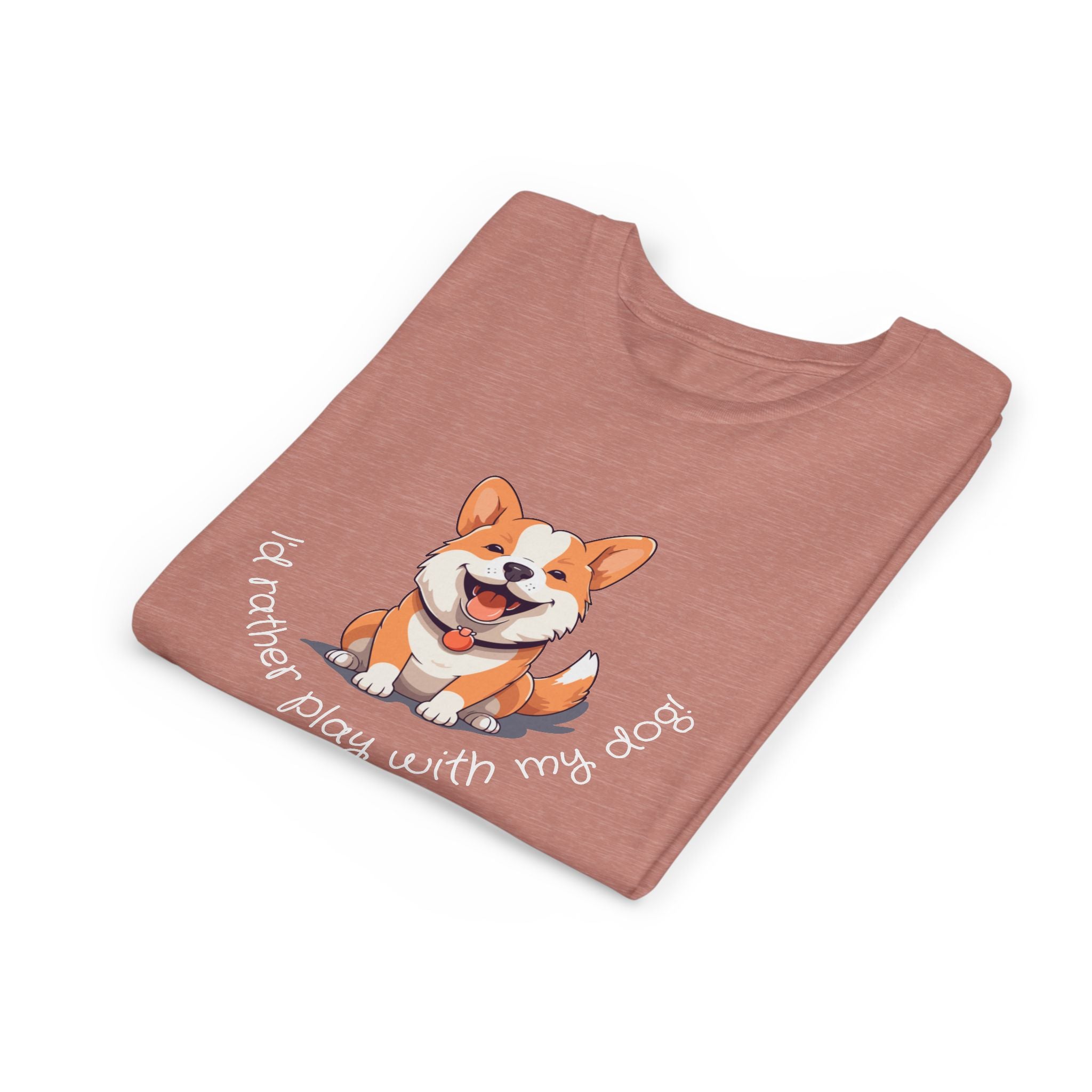 Youth Dog Lover Tee, Kids Corgi Shirt, Playful Dog T-Shirt, Pet Lover Gift, Children's Animal Apparel