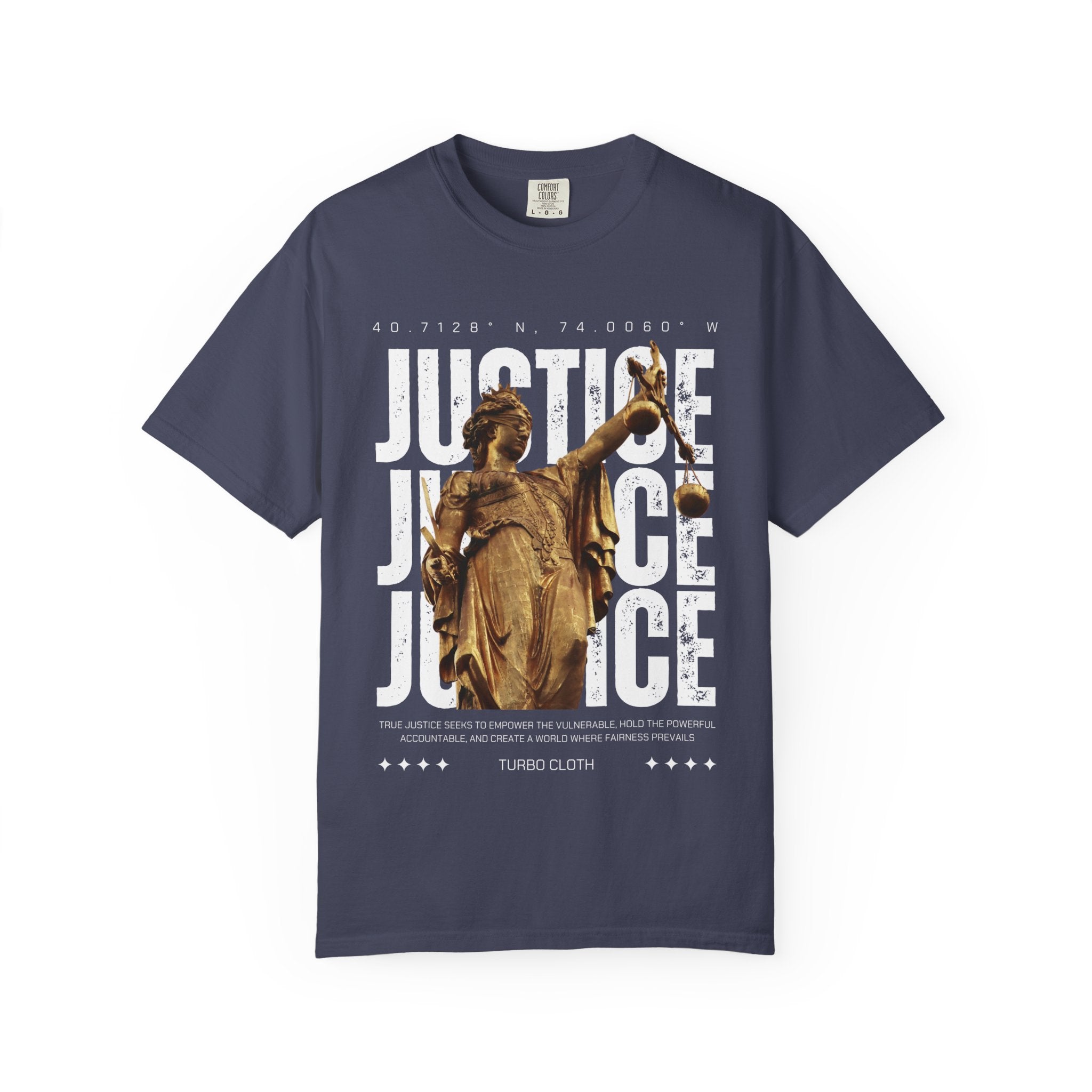 Justice Statue Unisex T-shirt, Casual Wear, Inspirational Gift, Equality Shirt, Art-Inspired Clothing, Birthday Gift, Statement Tees