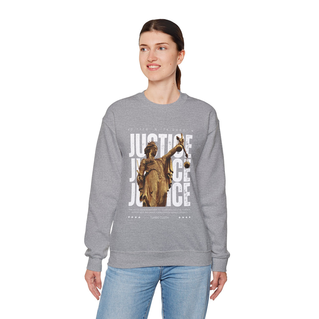 Justice-Themed Unisex Crewneck Sweatshirt | Statement Apparel for Activists, Social Justice, Casual Wear, Gifts, and Awareness