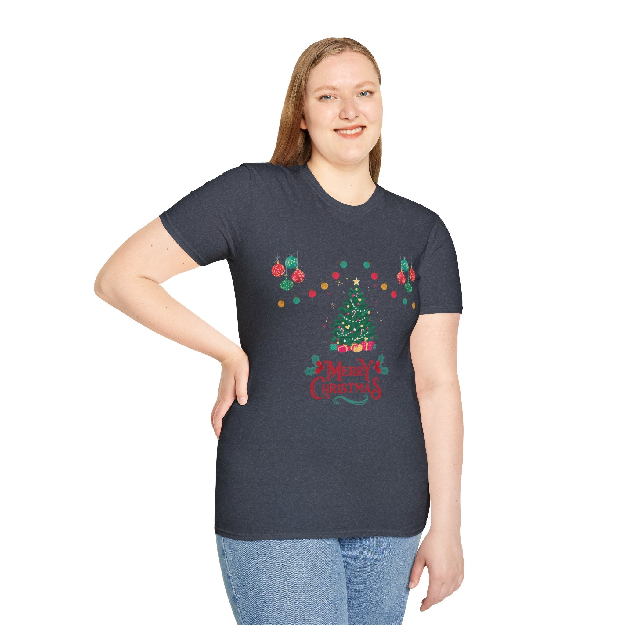 Merry Christmas Unisex T-Shirt, Festive Tee, Holiday Apparel, Winter Gift, Cozy Christmas Style, Unisex Softstyle Shirt