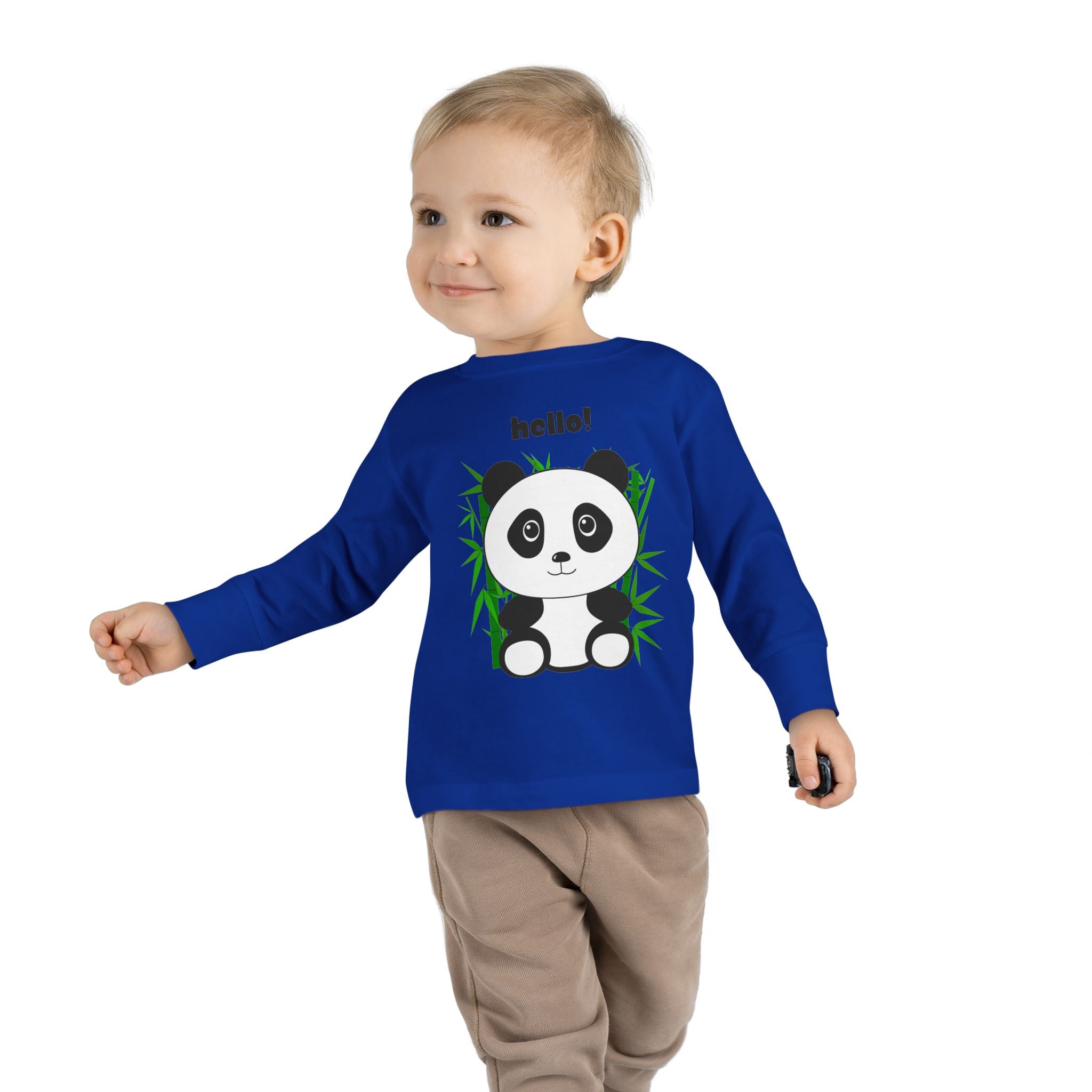 Adorable Panda Toddler Long Sleeve Tee, Cute Kids Shirt, Baby Shower Gift, Birthday, Everyday Wear, Comfortable Kids Apparel