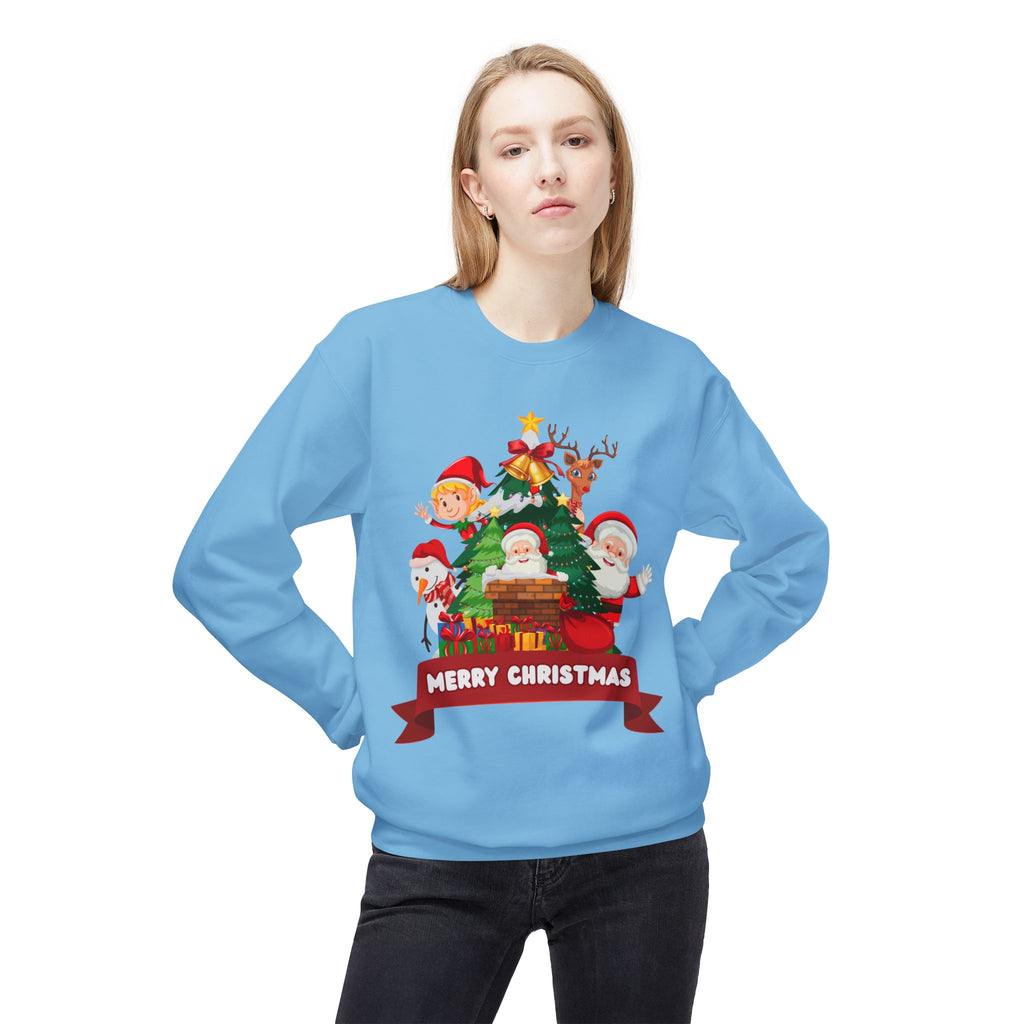 Festive Christmas Sweatshirt, Cozy Holiday Crewneck, Merry Christmas Gift, Family Matching Sweatshirt, Winter Apparel, Santa Design