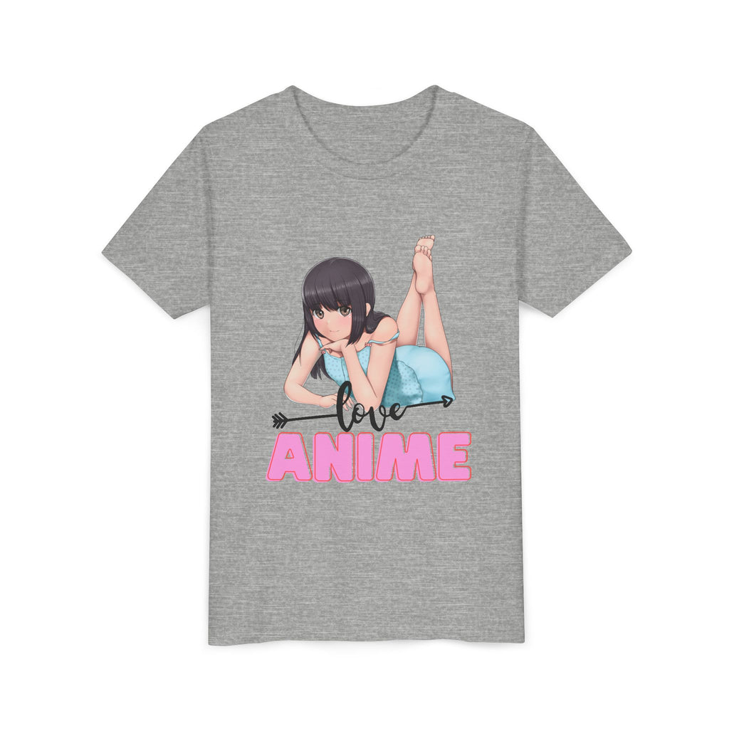 Anime Love Youth Tee, Kids' Anime Shirt, Manga Fans Gift, Cute Youth T-Shirt, Kawaii Apparel for Kids, Anime Enthusiasts Tee