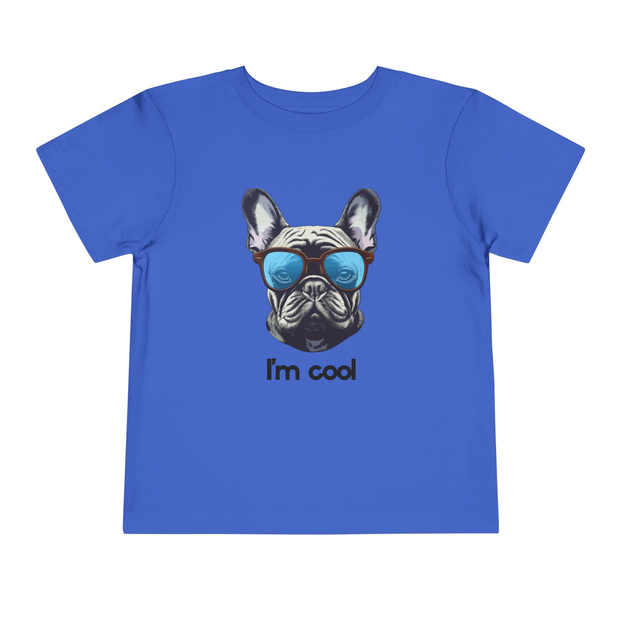 Cool French Bulldog Toddler Tee, I'm Cool Shirt, Kids Summer Tee, Pet Lover Gift, Cute Toddler Outfit