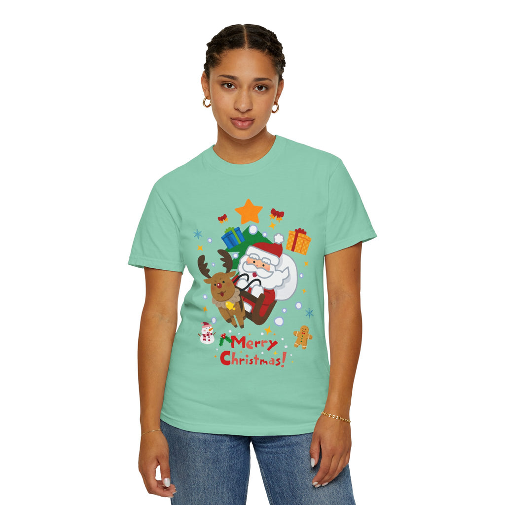 Festive Santa T-Shirt | Christmas Tee, Unisex Holiday Shirt, Merry Christmas Gift, Cute Design for Kids & Adults