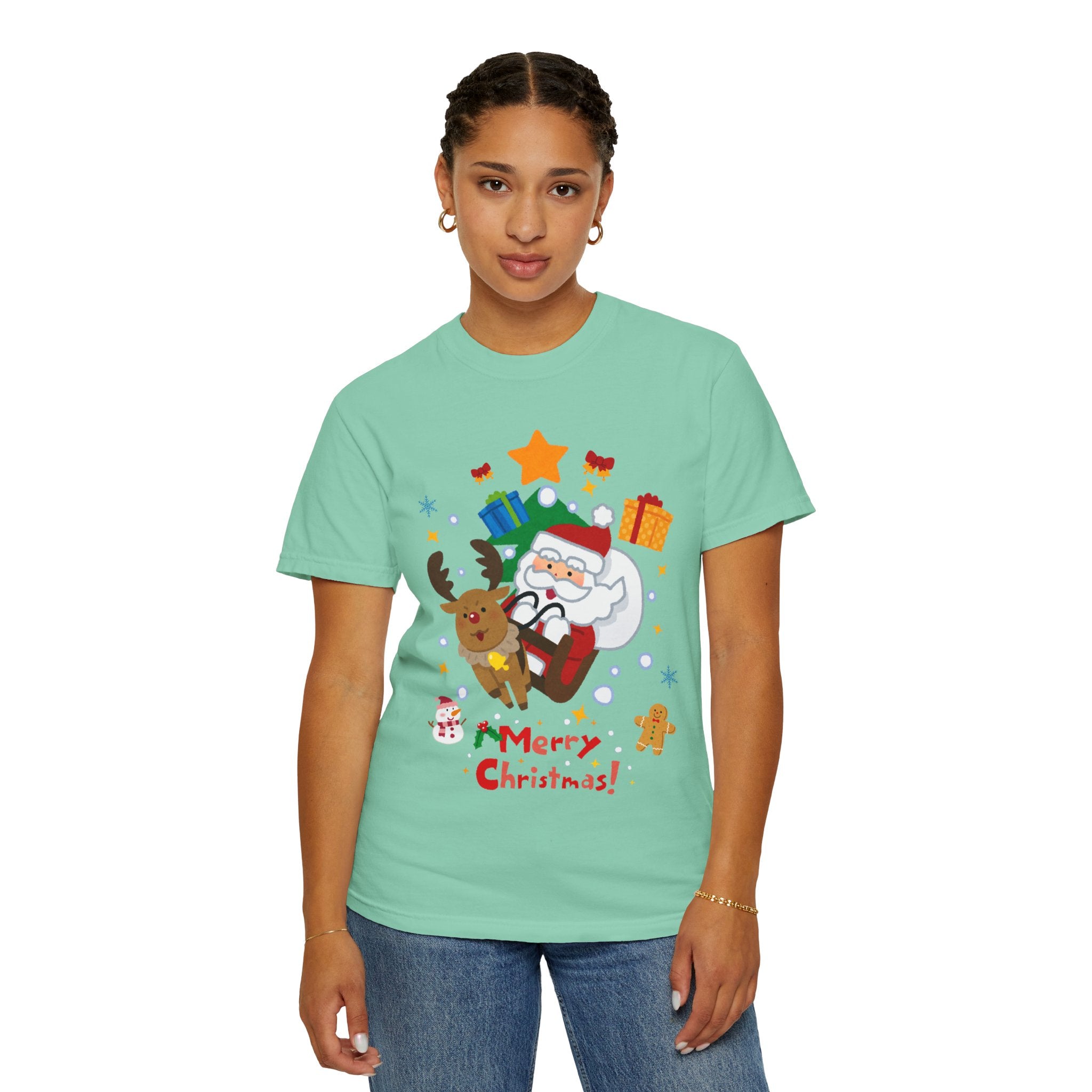 Festive Santa T-Shirt | Christmas Tee, Unisex Holiday Shirt, Merry Christmas Gift, Cute Design for Kids & Adults