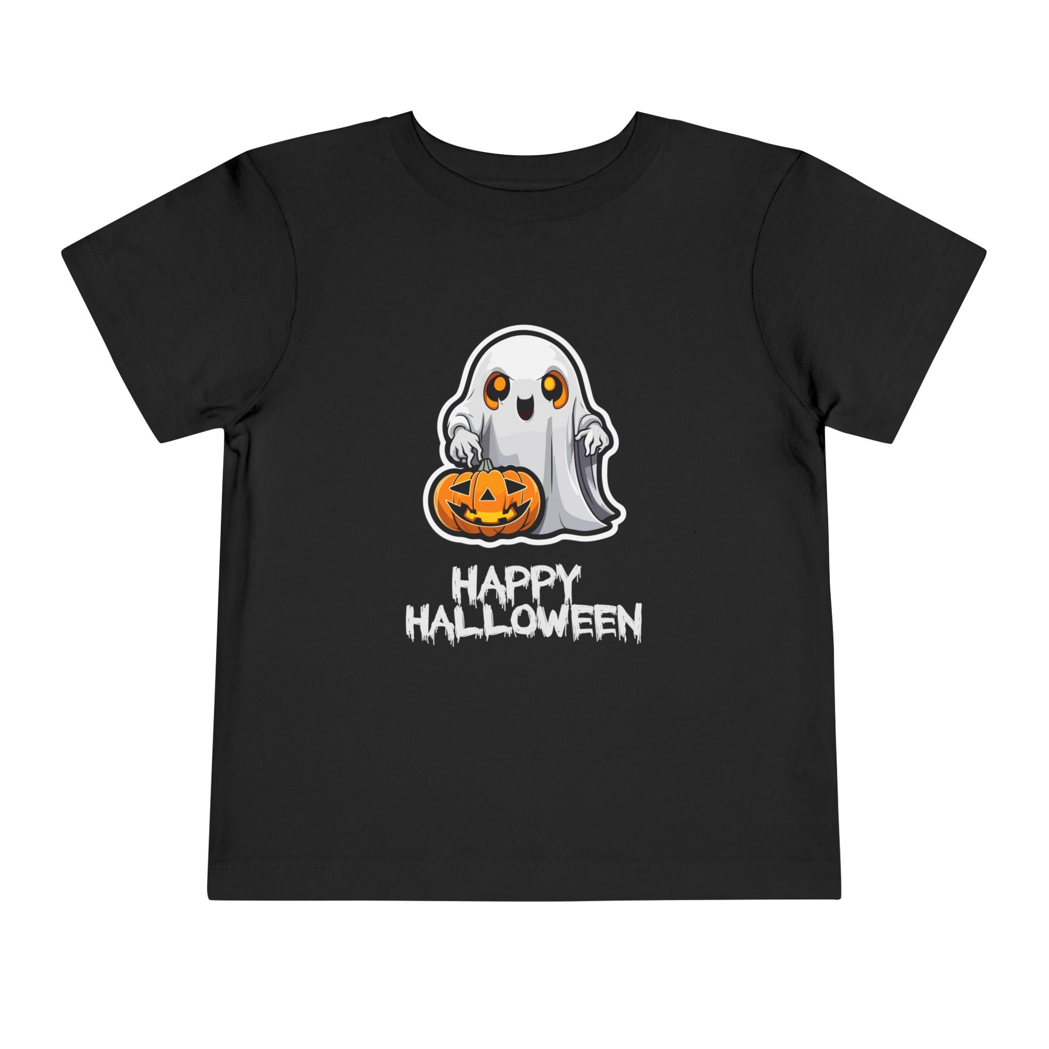 Halloween Ghost Toddler Tee, Cute Kids Halloween Shirt, Toddler Short Sleeve T-Shirt, Boys Girls Costume Top, Trick or Treat Tee