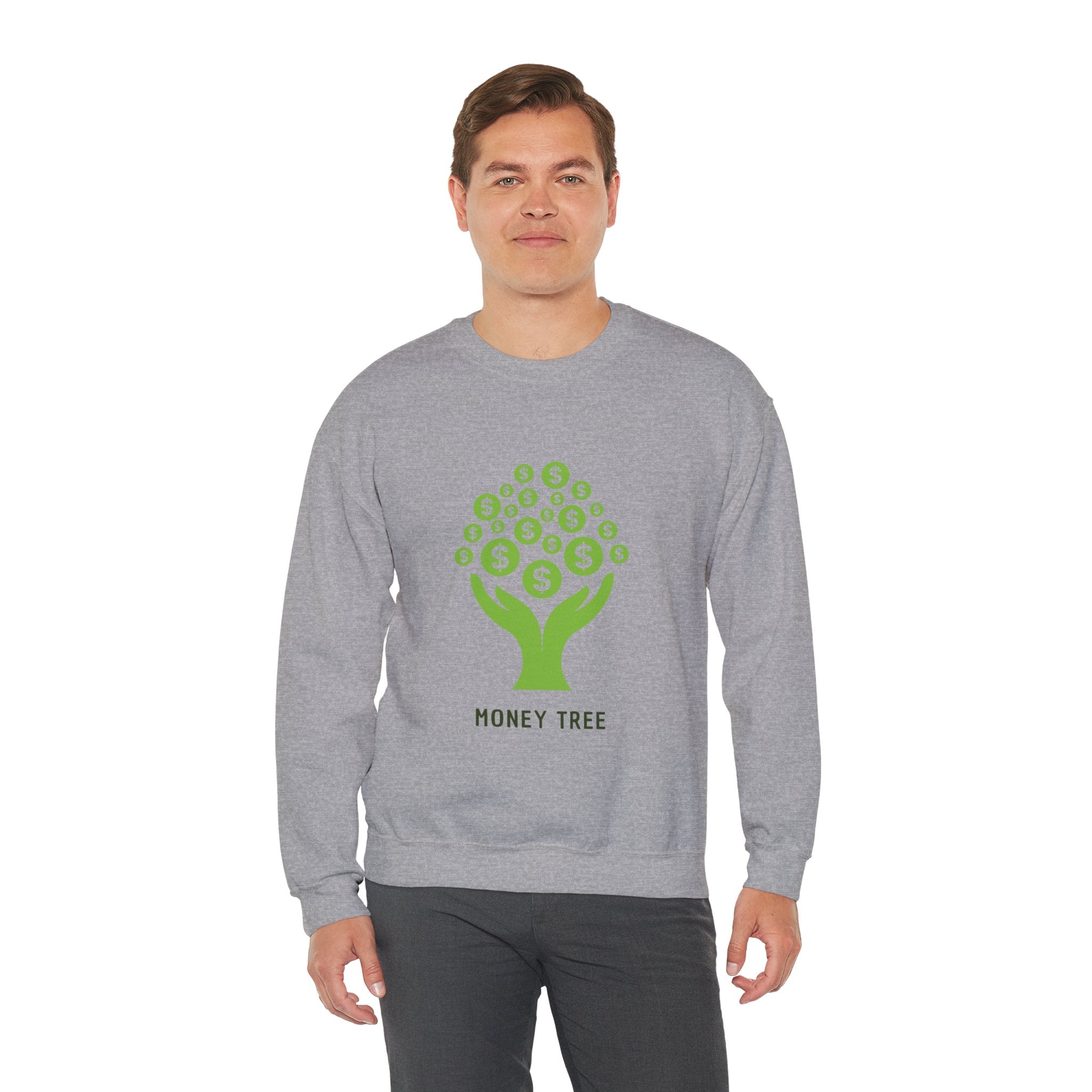 Money Tree Sweatshirt, Cozy Crewneck, Unisex Gift, Eco-Friendly Fashion, Perfect for Casual Wear, Gift for Him/Her