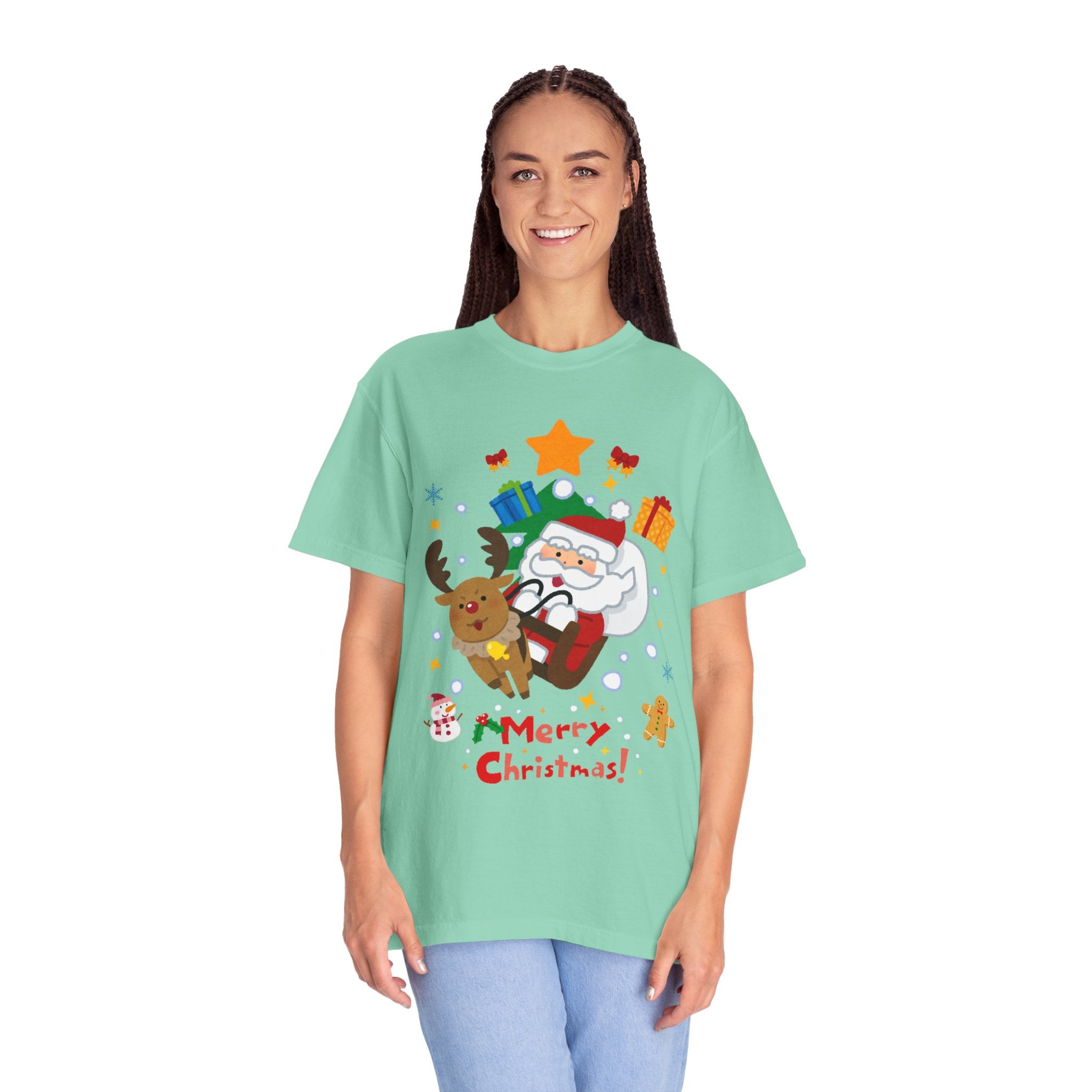 Festive Santa T-Shirt | Christmas Tee, Unisex Holiday Shirt, Merry Christmas Gift, Cute Design for Kids & Adults