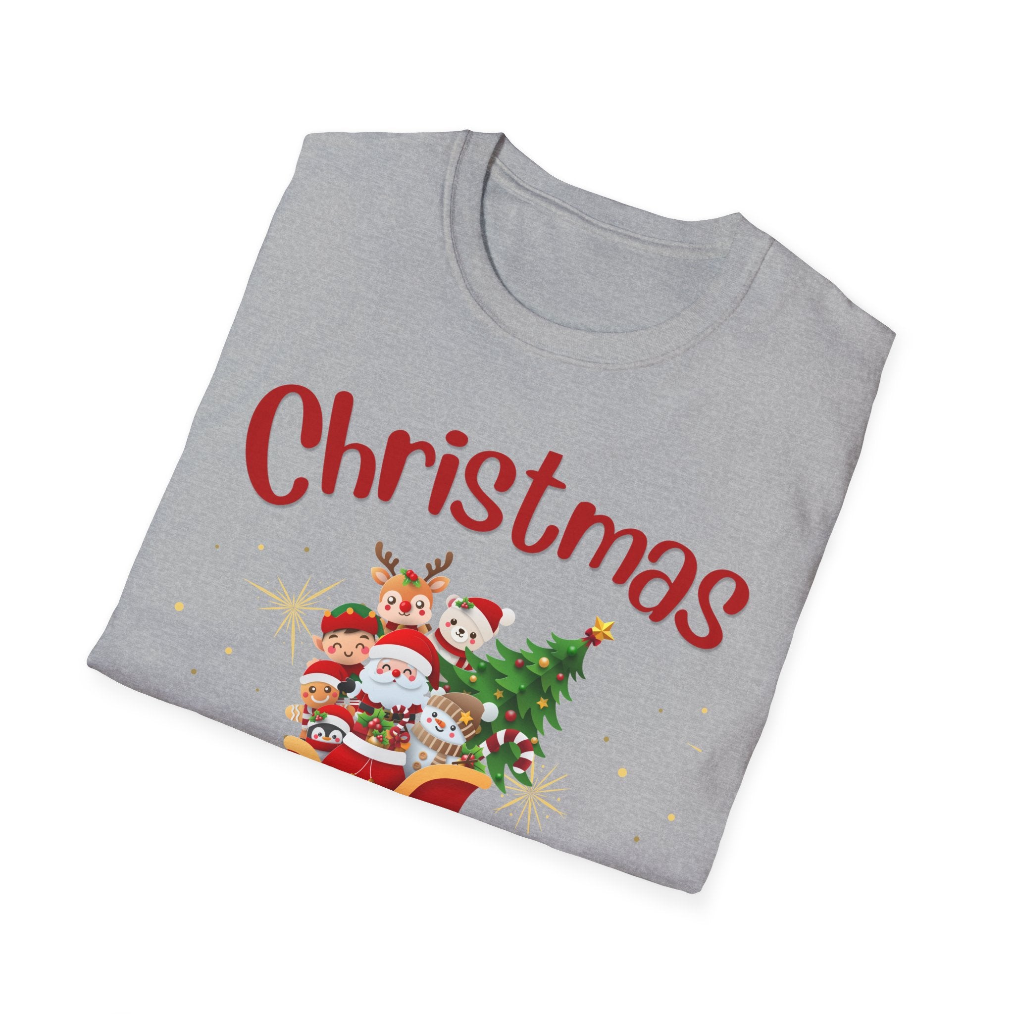 Christmas Themed Unisex Softstyle T-Shirt, Holiday Apparel, Festive Tee, Christmas Gift, Family Gatherings, Ugly Sweater Alternative