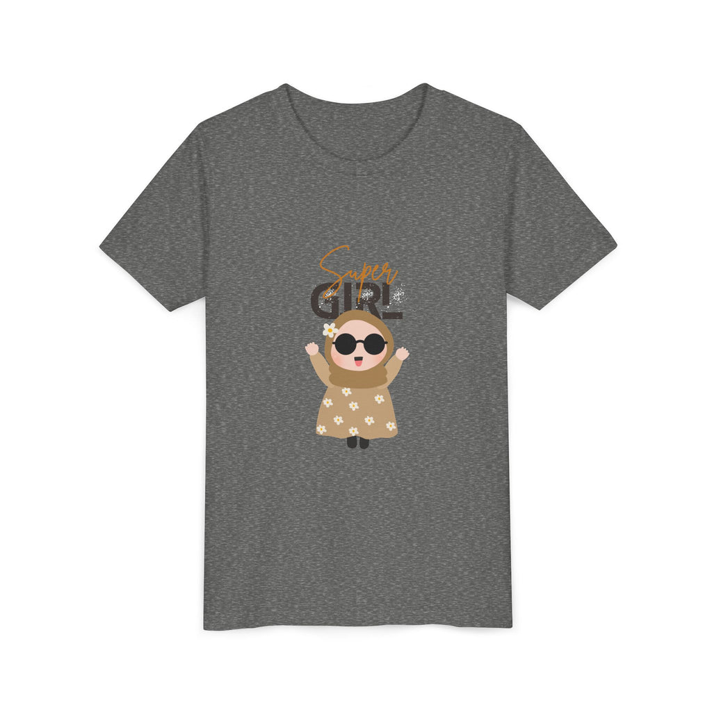 Super Girl Youth Short Sleeve Tee, Cute Graphic Tee, Kids Fashion, Birthday Gift, Fun Casual Wear, Summer Outfit