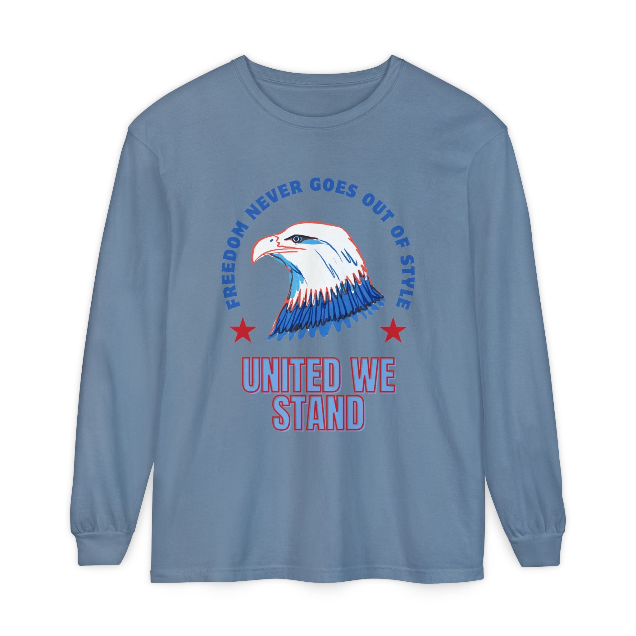 Patriotic Long Sleeve T-Shirt Perfect for Celebrating Holidays, Independence Days