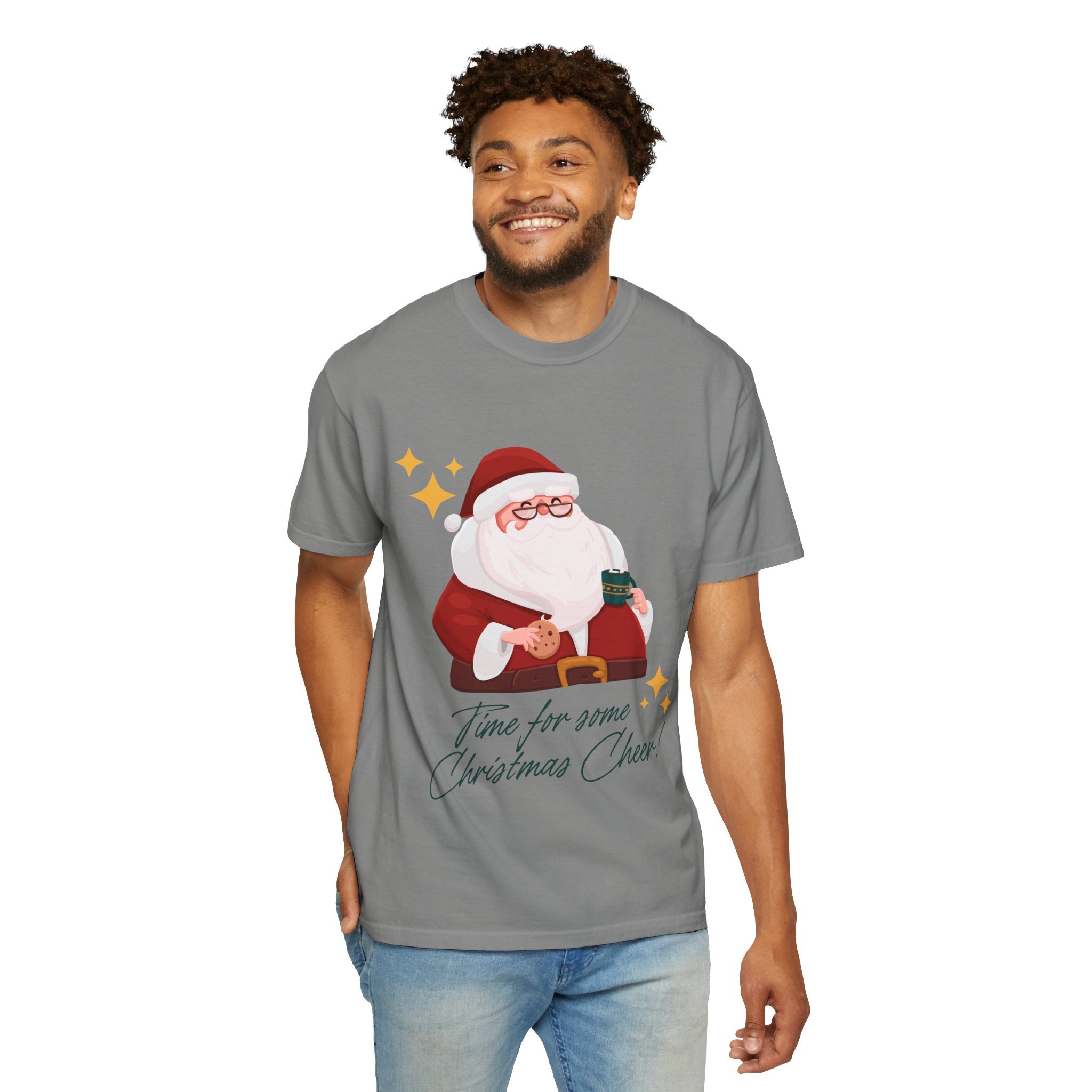 Festive Christmas T-Shirt, Holiday Apparel, Santa Graphic Tee, Unisex Christmas Gift, Seasonal Outfit, Cheerful Holiday Wear