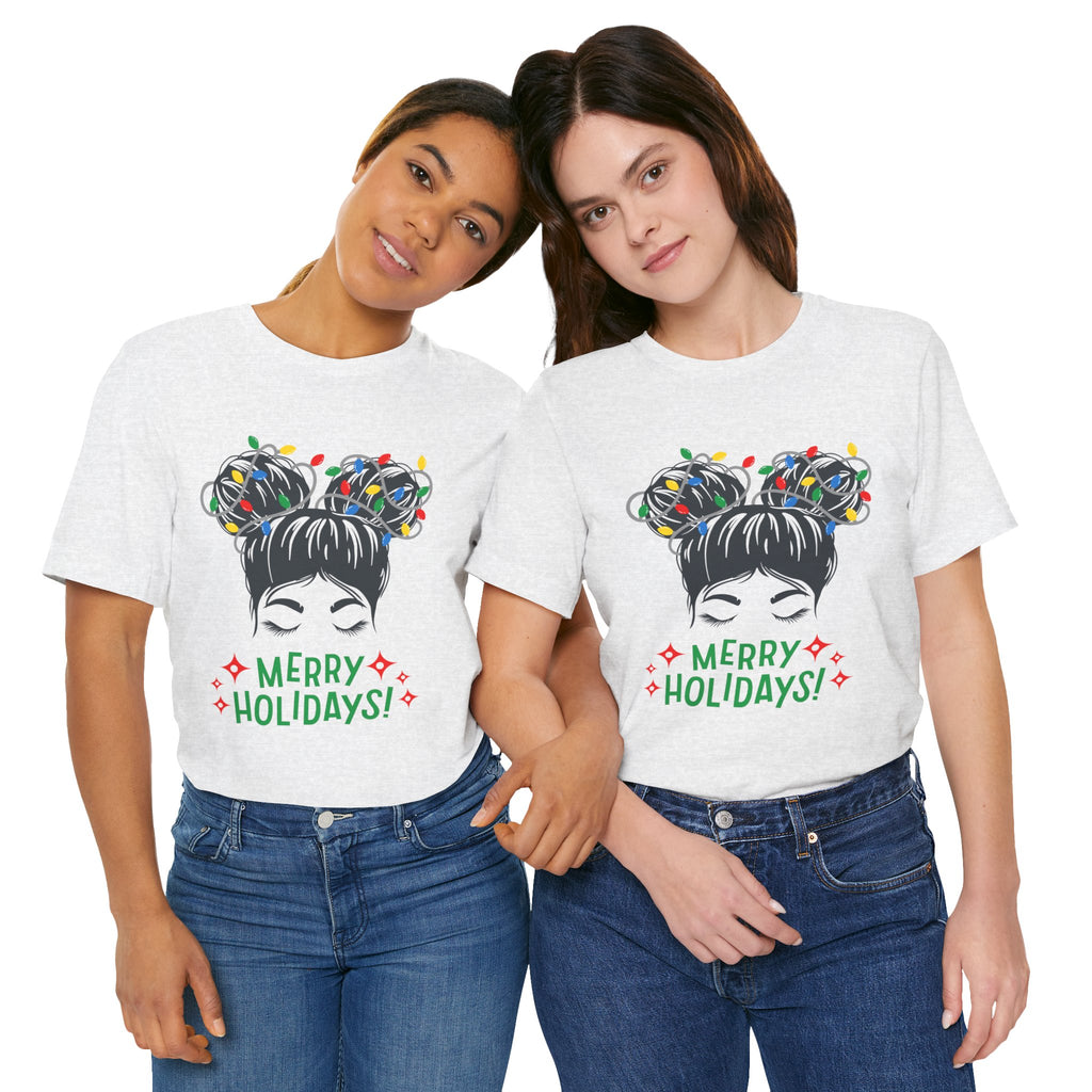 Festive Holiday Tee - Merry Holidays Graphic, Unisex Jersey Short Sleeve Shirt, Christmas Apparel, Seasonal Gift, Cozy Vibes