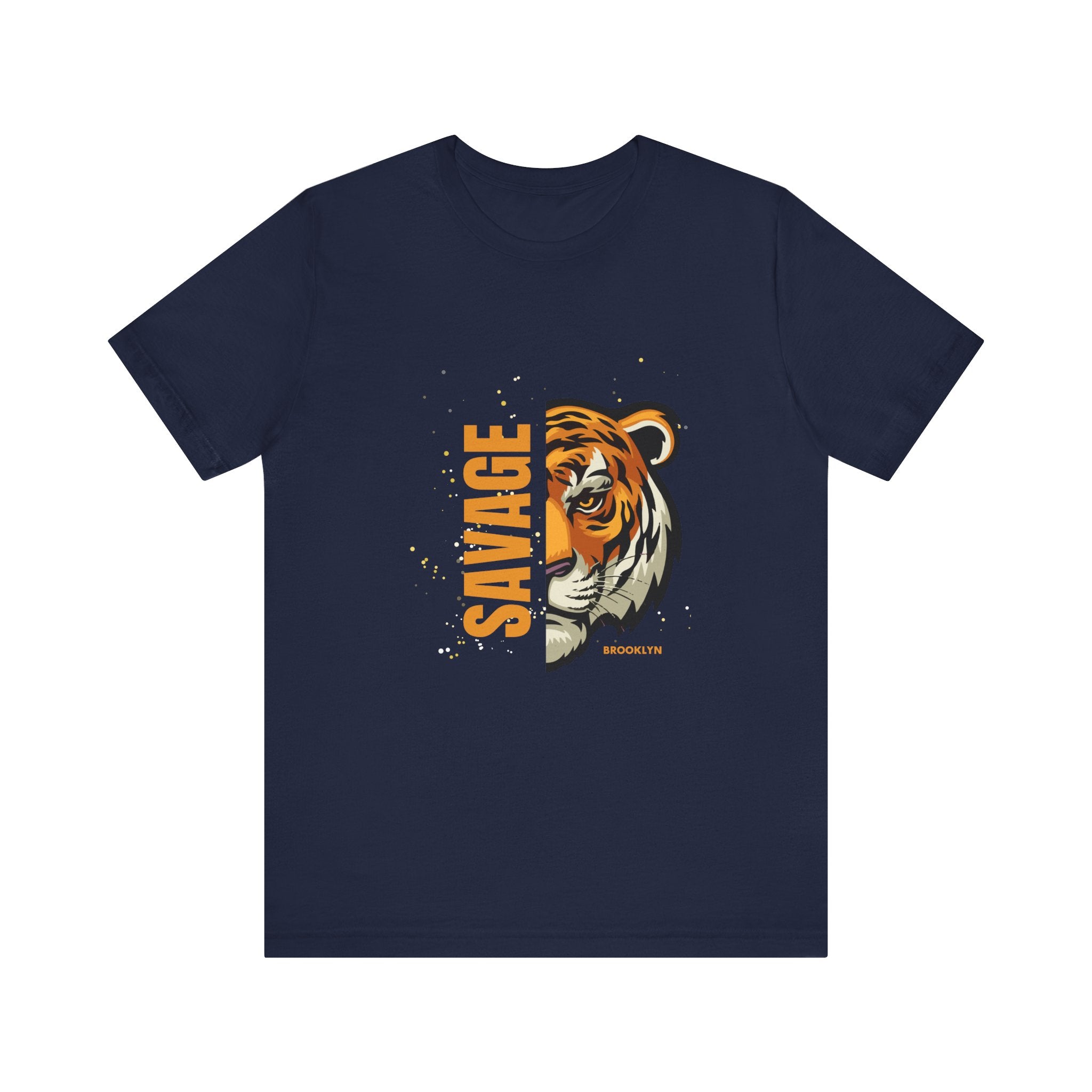 Savage Tiger Unisex Short Sleeve Tee, Animal Lover Shirt, Graphic Tee for Wildlife Fans, Edgy casual wear, Birthday Gift, Eco Adventure Tee