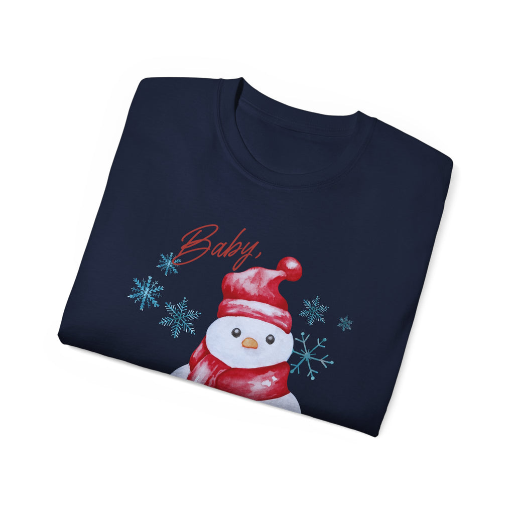 Winter Wonderland Snowman Tee, Unisex Cotton T-Shirt for Holiday Cheer, Christmas Party, Gift, Cozy Winter Apparel