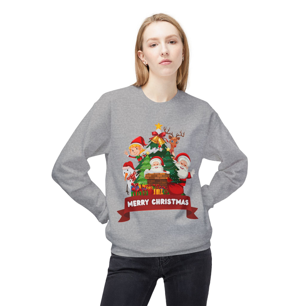 Festive Christmas Sweatshirt, Cozy Holiday Crewneck, Merry Christmas Gift, Family Matching Sweatshirt, Winter Apparel, Santa Design