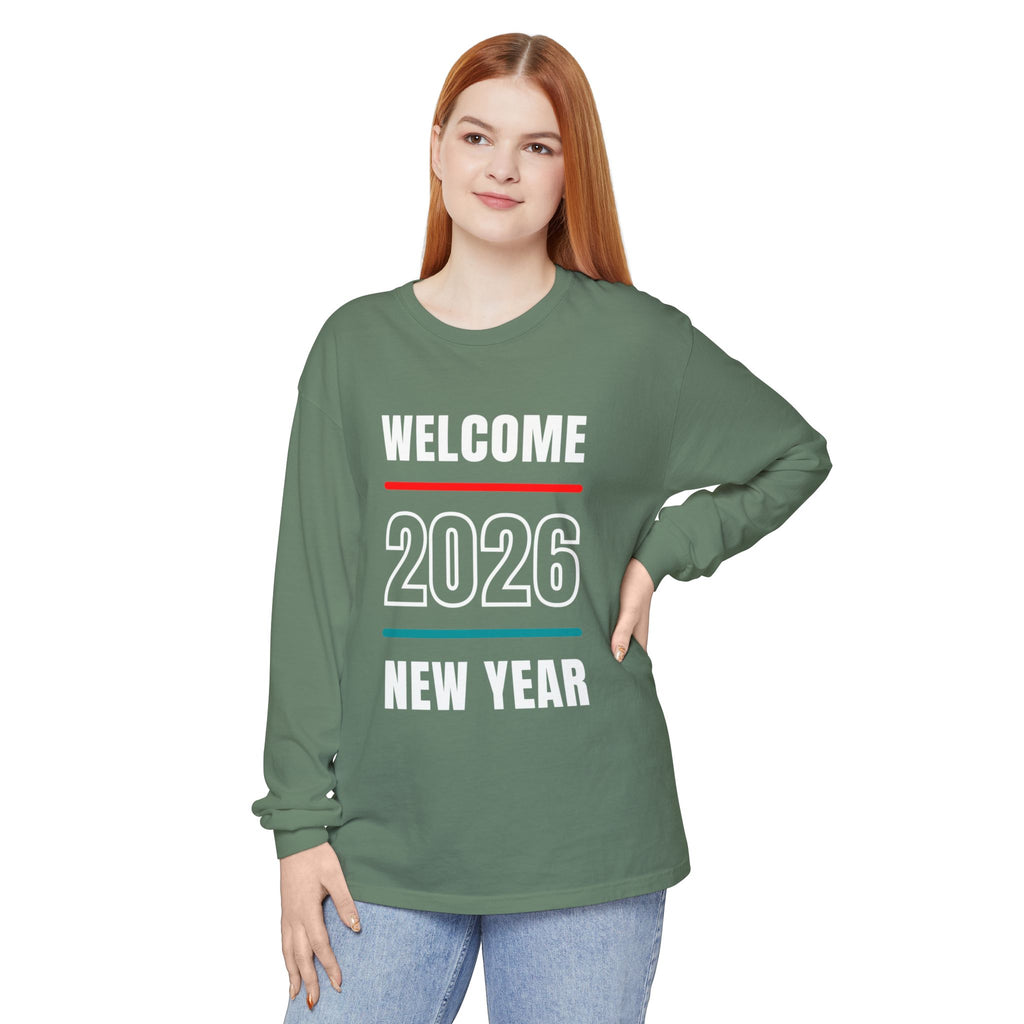 2026 New Year Long Sleeve T-Shirt | Unisex Cotton Tee for Celebration, Holiday Gift, Festive Apparel, Casual Wear