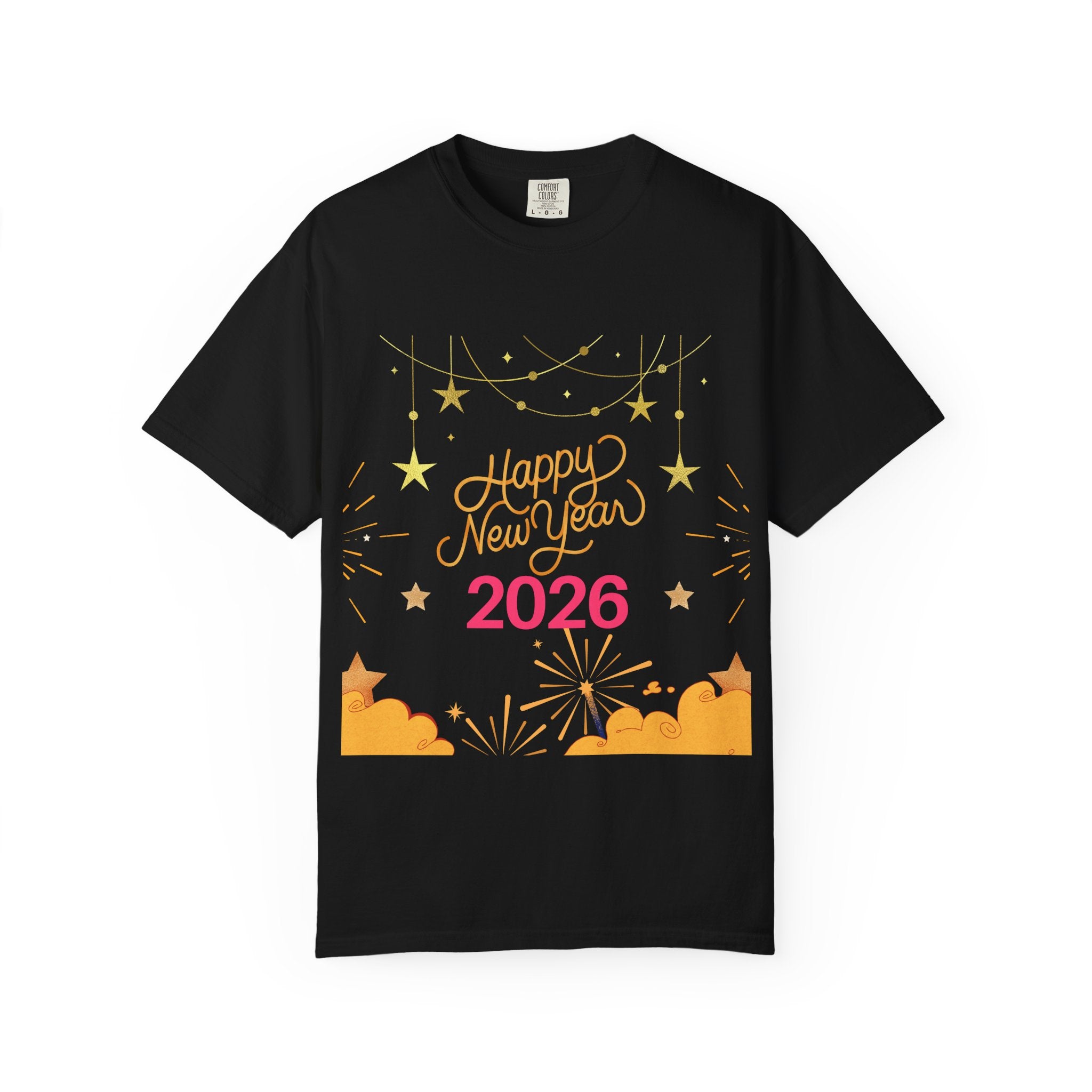 New Year Celebration T-Shirt | Unisex Garment-Dyed Tee with Happy New Year 2026 Design, Festive Apparel, Holiday Gift, Party Wear