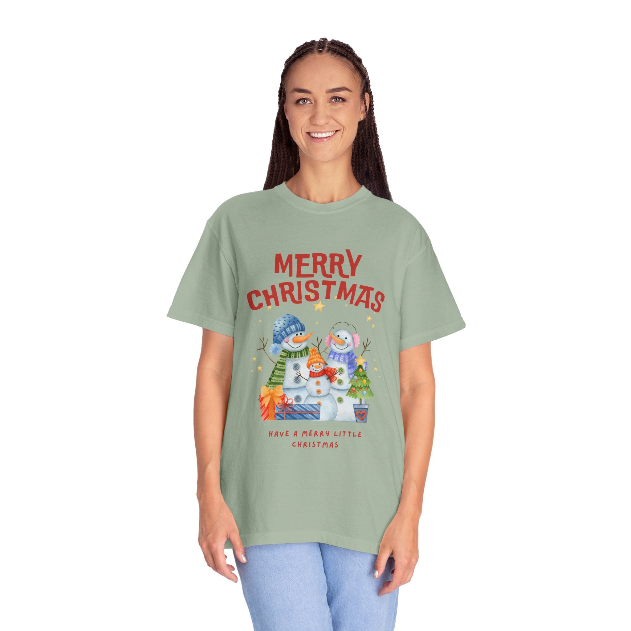 Merry Christmas Unisex Garment-Dyed T-shirt, Cozy Holiday Tee, Festive Winter Apparel, Christmas Gift, Seasonal Fashion