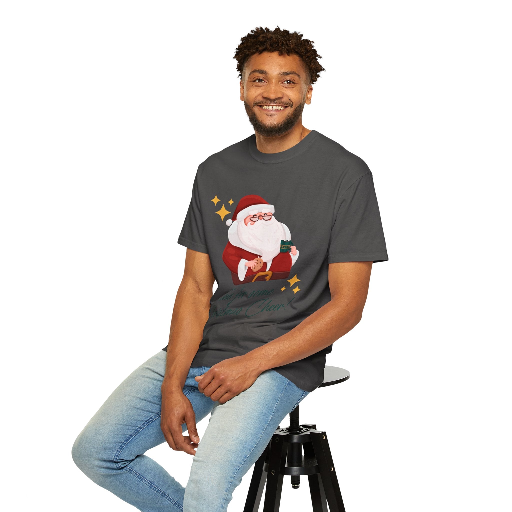 Festive Christmas T-Shirt, Holiday Apparel, Santa Graphic Tee, Unisex Christmas Gift, Seasonal Outfit, Cheerful Holiday Wear
