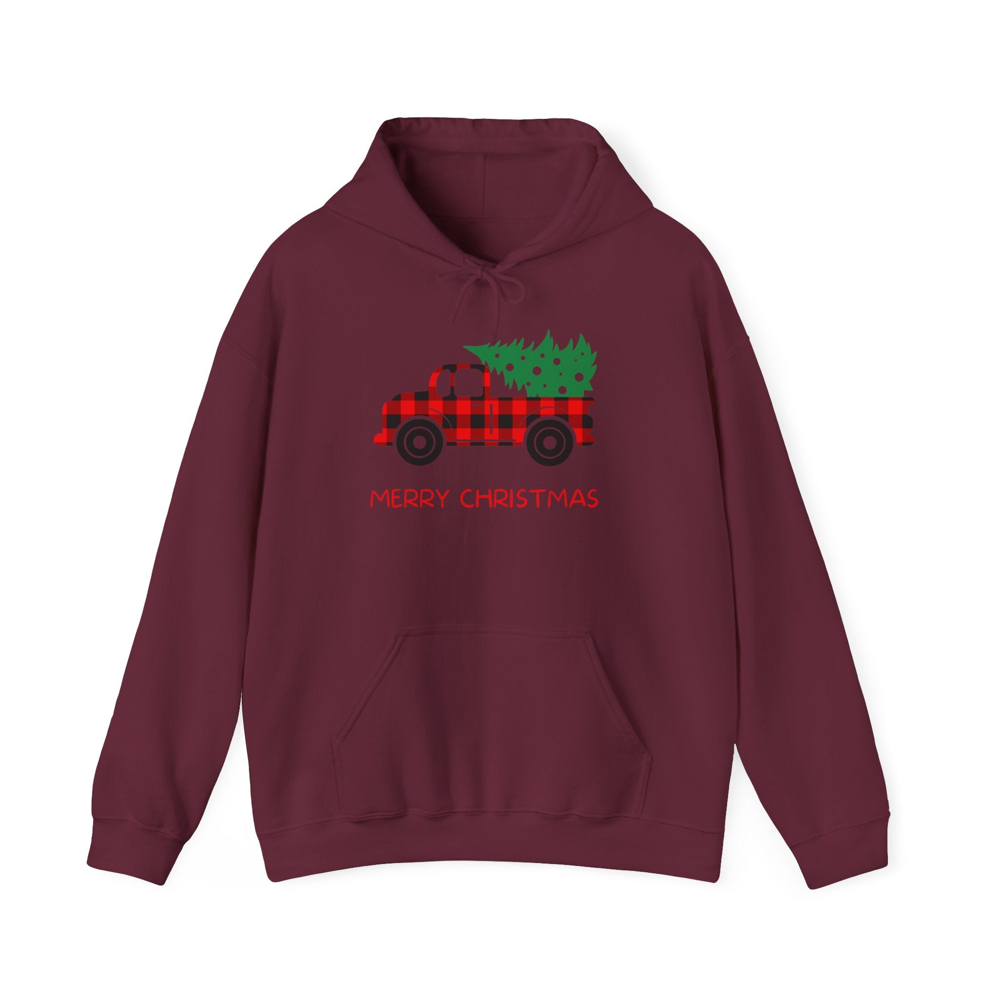 Merry Christmas Truck Hoodie, Festive Sweatshirt, Holiday Gift, Cozy Winter Apparel, Unisex Christmas Wear