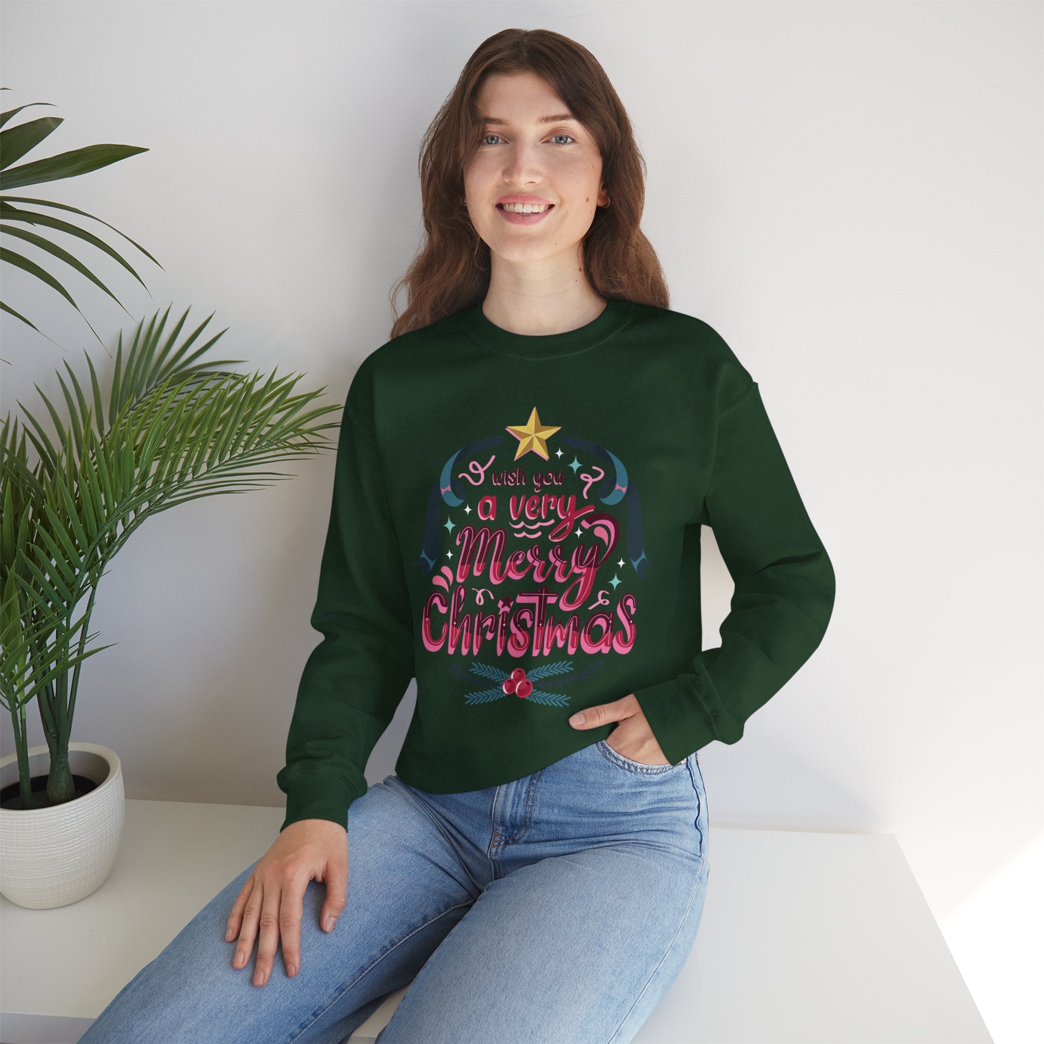 Merry Christmas Sweatshirt, Cozy Holiday Apparel, Unisex Christmas Gift, Festive Crewneck, Winter Wardrobe Essential