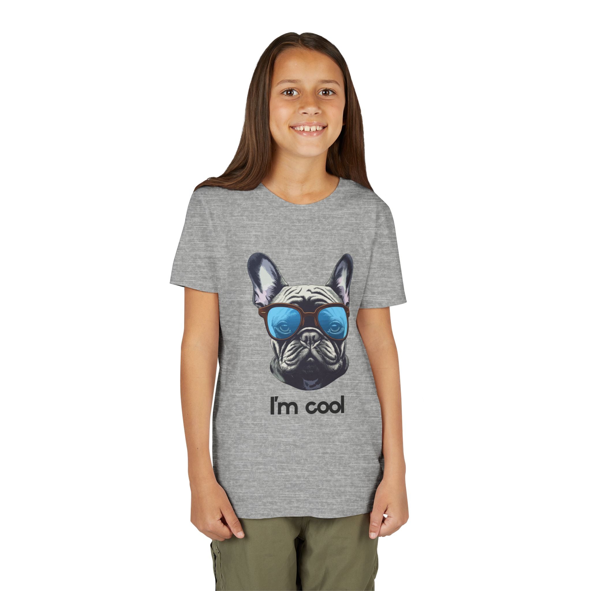 Cool French Bulldog Youth Tee - Fun Gift for Kids, Summer Wear, Pet Lovers, Birthday Present, Casual Style