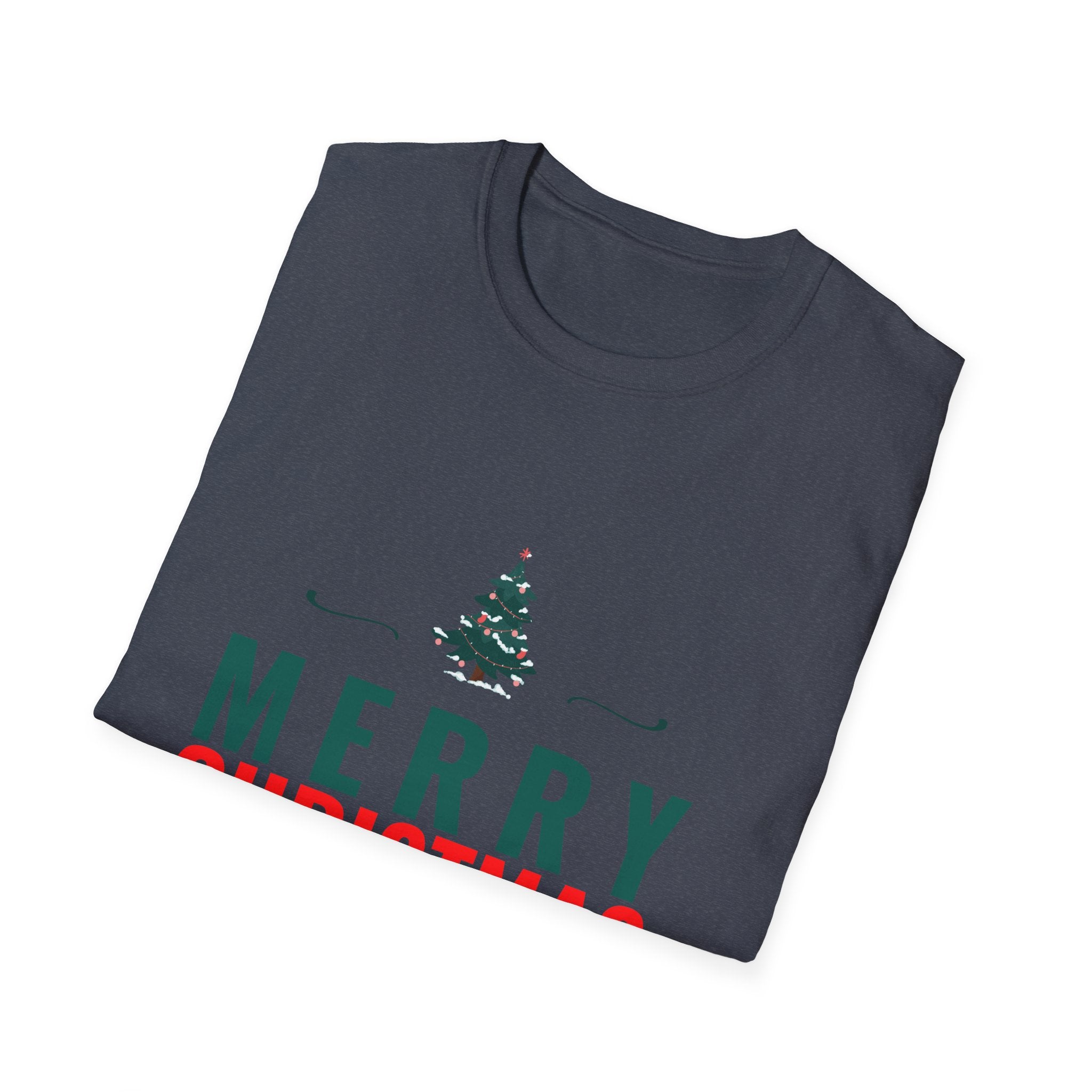 Merry Christmas Unisex Softstyle T-Shirt, Holiday T-Shirt, Christmas Apparel, Festive Tee, New Year Shirt, Gift for Him/Her