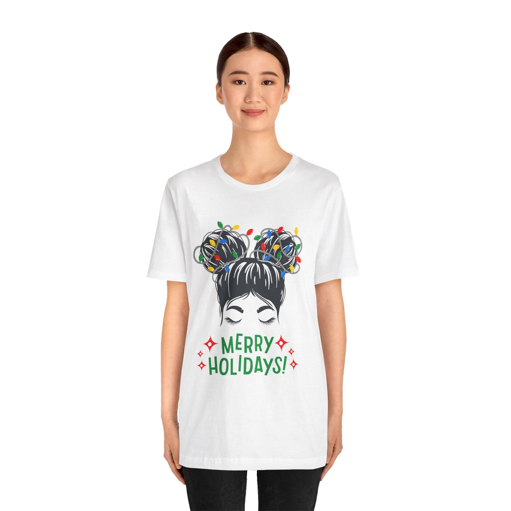 Festive Holiday Tee - Merry Holidays Graphic, Unisex Jersey Short Sleeve Shirt, Christmas Apparel, Seasonal Gift, Cozy Vibes