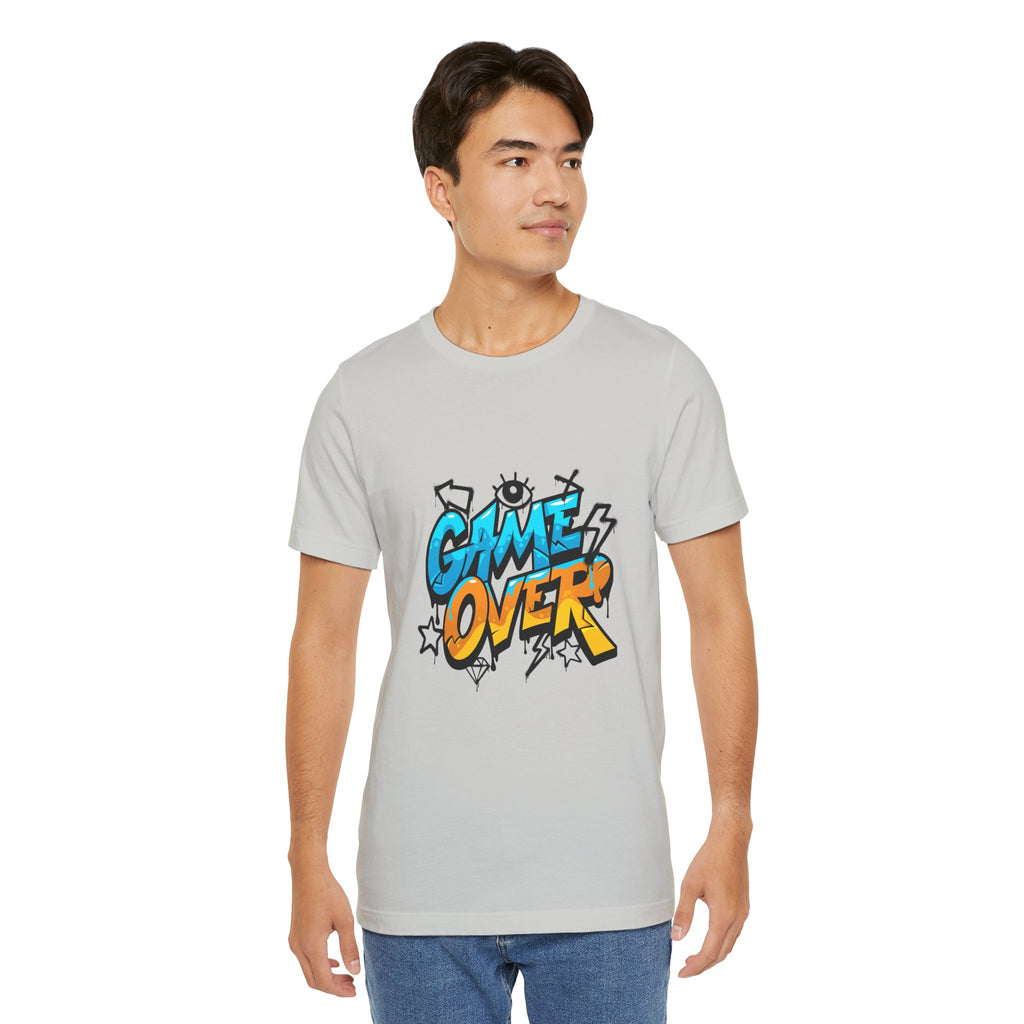 Game Over Unisex Jersey Short Sleeve Tee, Fun Graphic Tee, Gamer Gift, Casual Wear, Birthday Gift, Playful Fashion