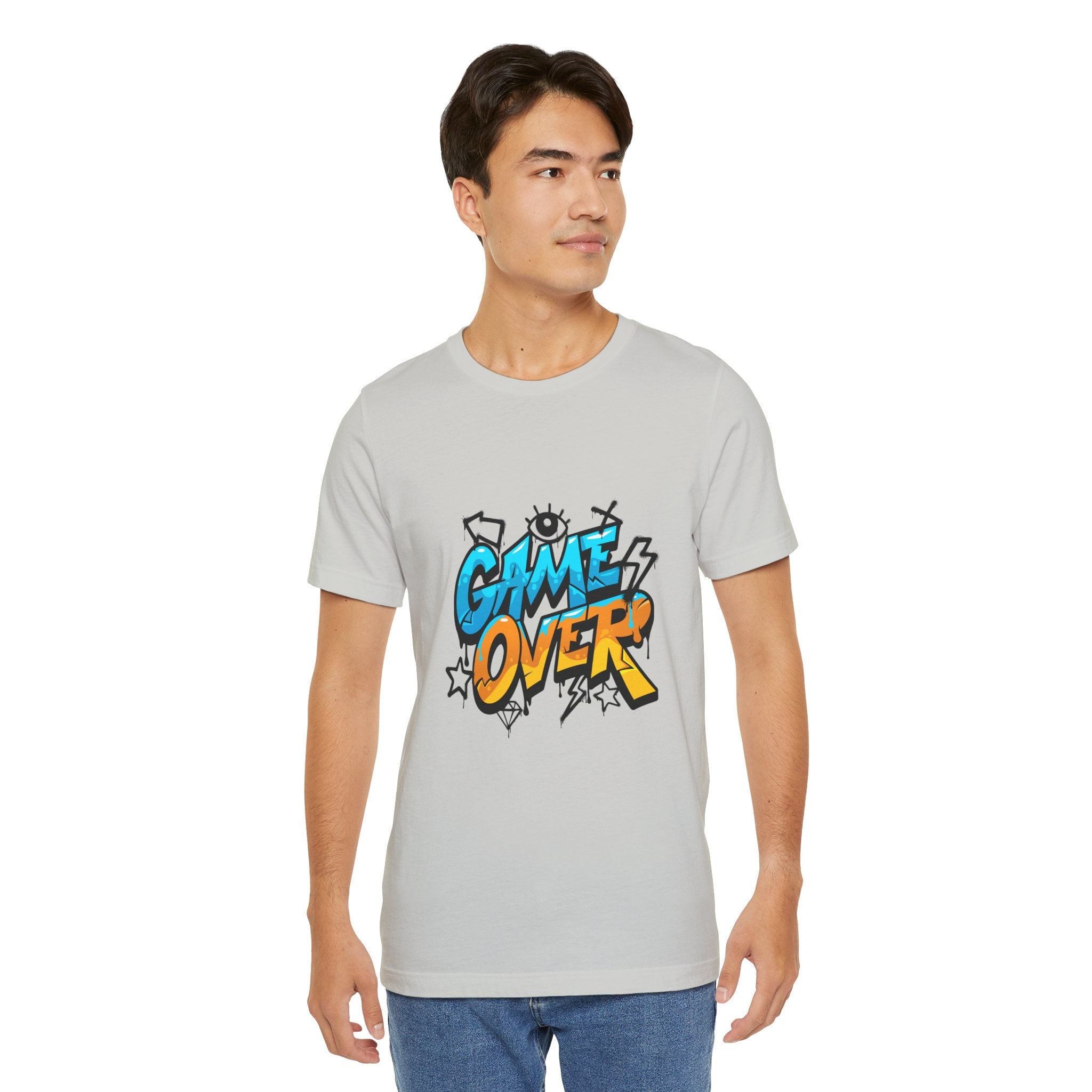Game Over Unisex Jersey Short Sleeve Tee, Fun Graphic Tee, Gamer Gift, Casual Wear, Birthday Gift, Playful Fashion