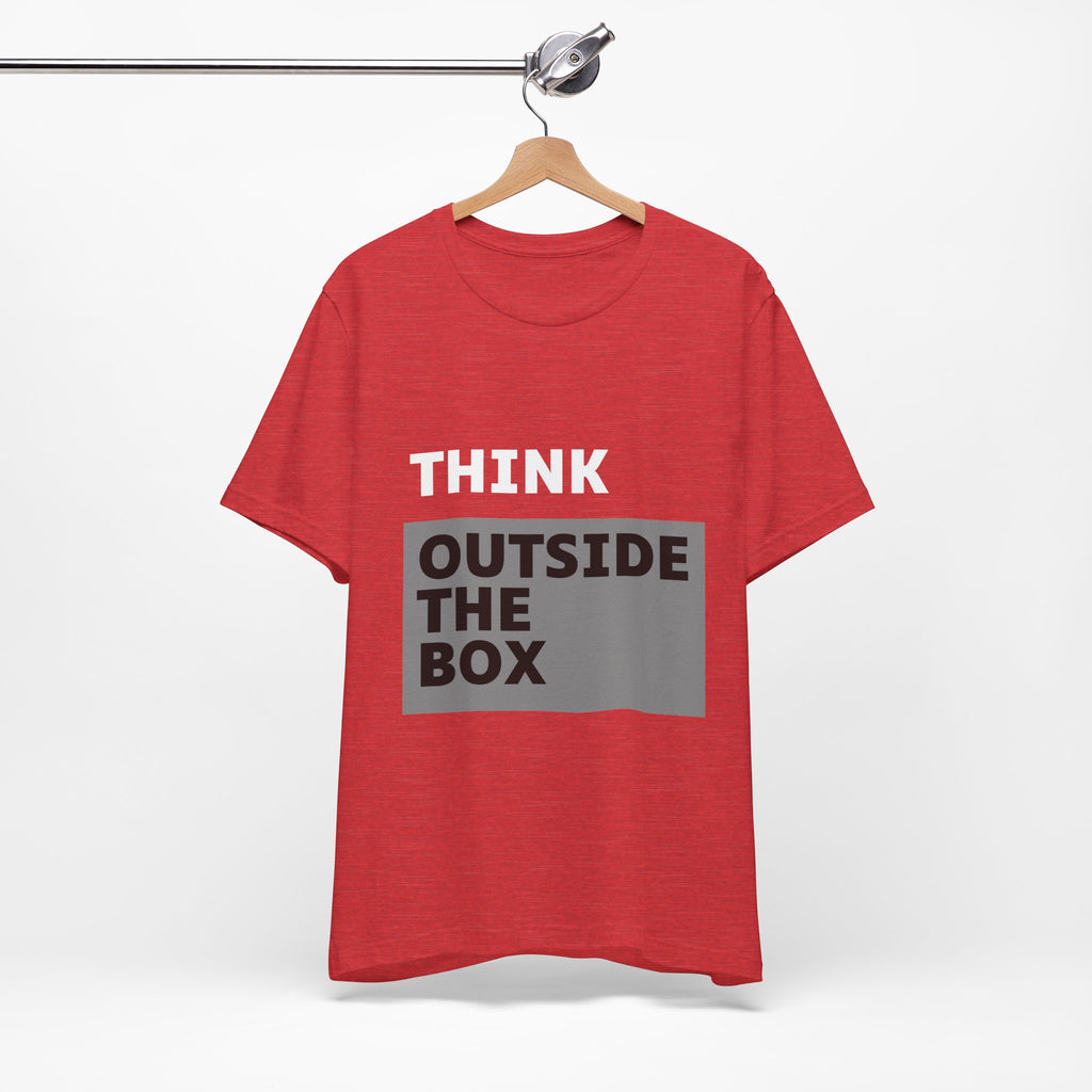 Think Outside the Box Unisex Tee, Short Sleeve T-shirt, Unique Design Shirt, Creative Tee, Unisex Graphic Tee