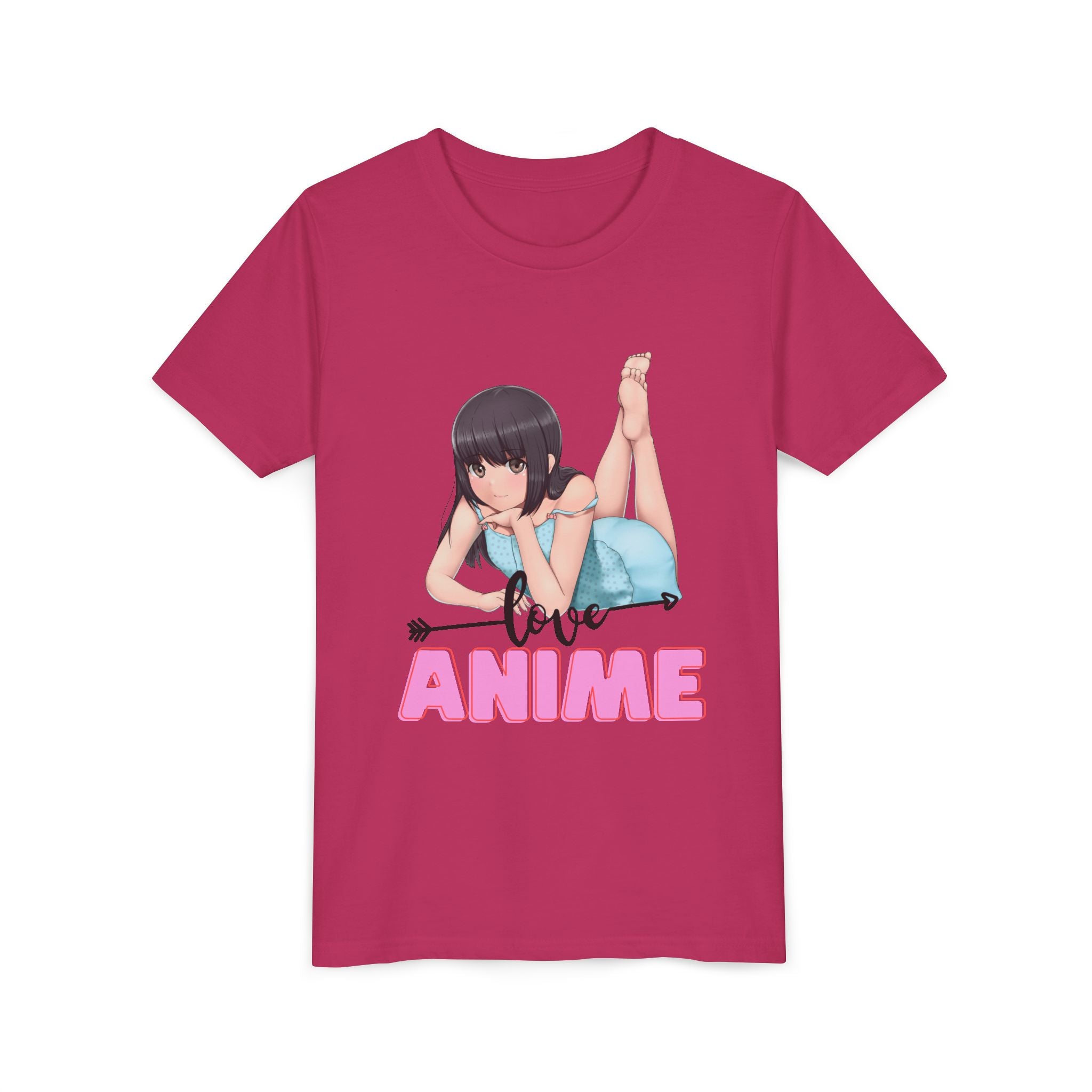 Anime Love Youth Tee, Kids' Anime Shirt, Manga Fans Gift, Cute Youth T-Shirt, Kawaii Apparel for Kids, Anime Enthusiasts Tee