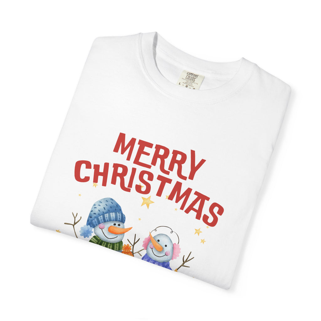 Merry Christmas Unisex Garment-Dyed T-shirt, Cozy Holiday Tee, Festive Winter Apparel, Christmas Gift, Seasonal Fashion