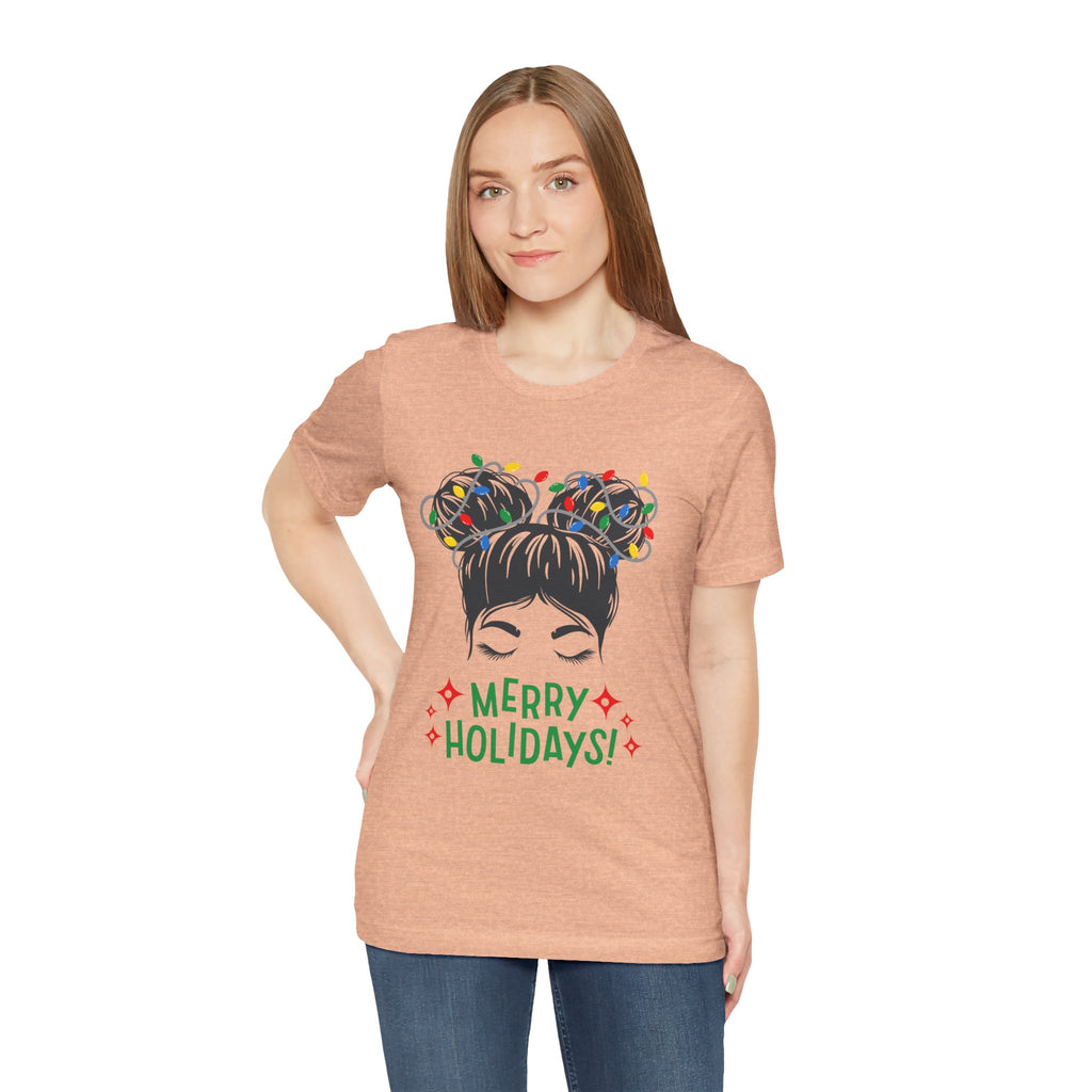 Festive Holiday Tee - Merry Holidays Graphic, Unisex Jersey Short Sleeve Shirt, Christmas Apparel, Seasonal Gift, Cozy Vibes